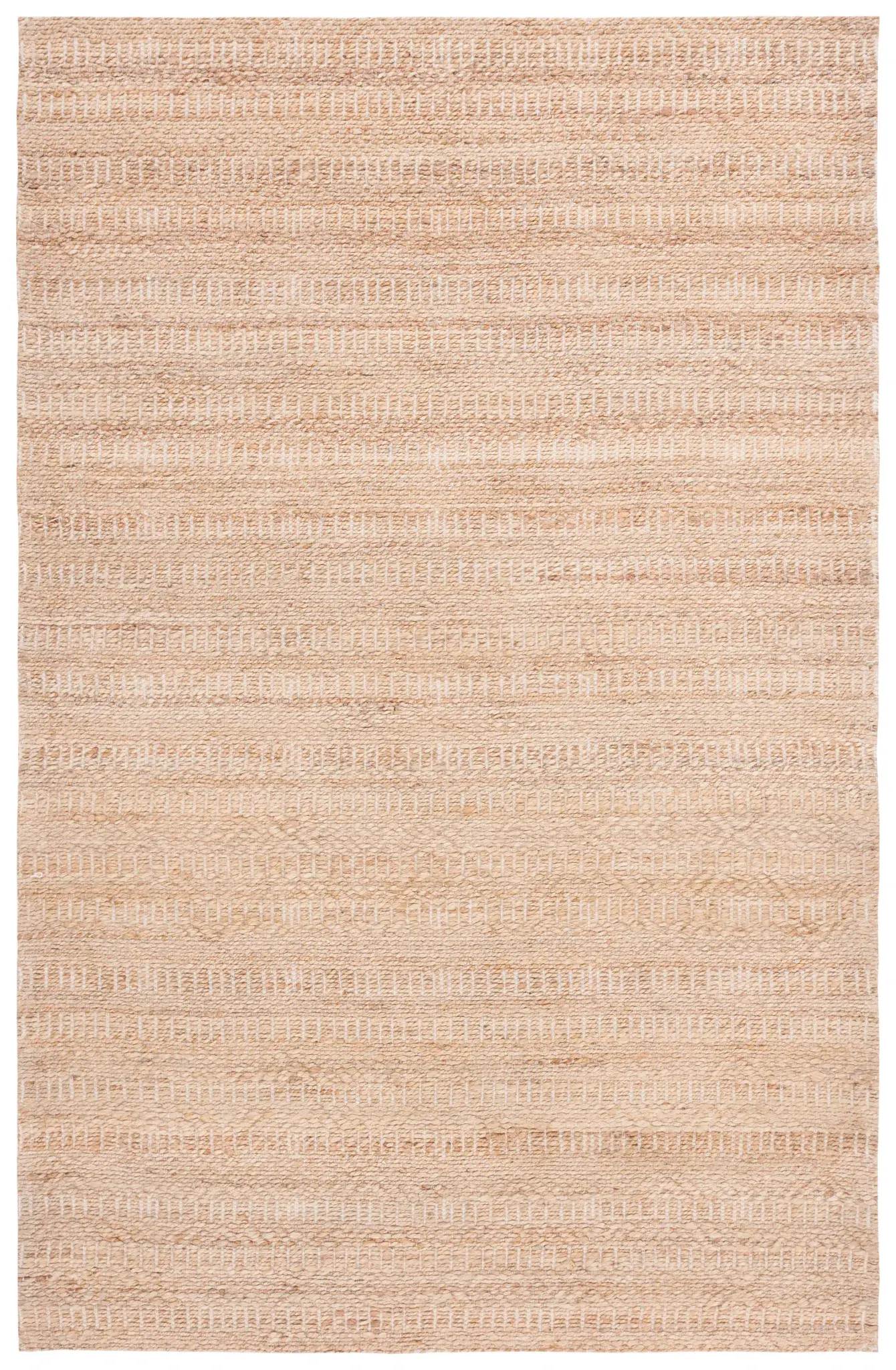 Natural Fiber Horizontally Striped Diamond Hand-Loomed Jute Rug