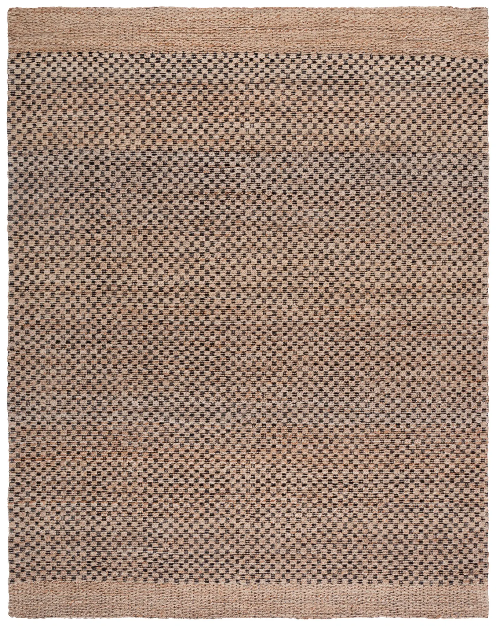 Natural Fiber Checkered Flatweave Jute Rug