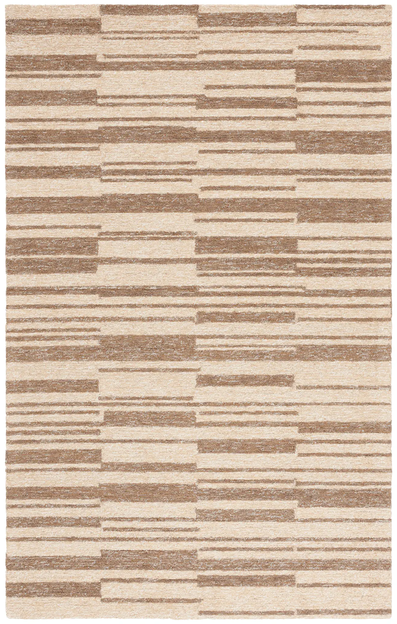Natural Fiber Staggered Stripe Hand-Tufted Rug