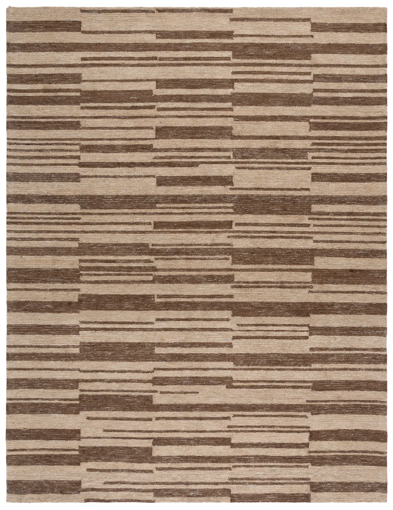 Natural Fiber Staggered Stripe Hand-Tufted Rug