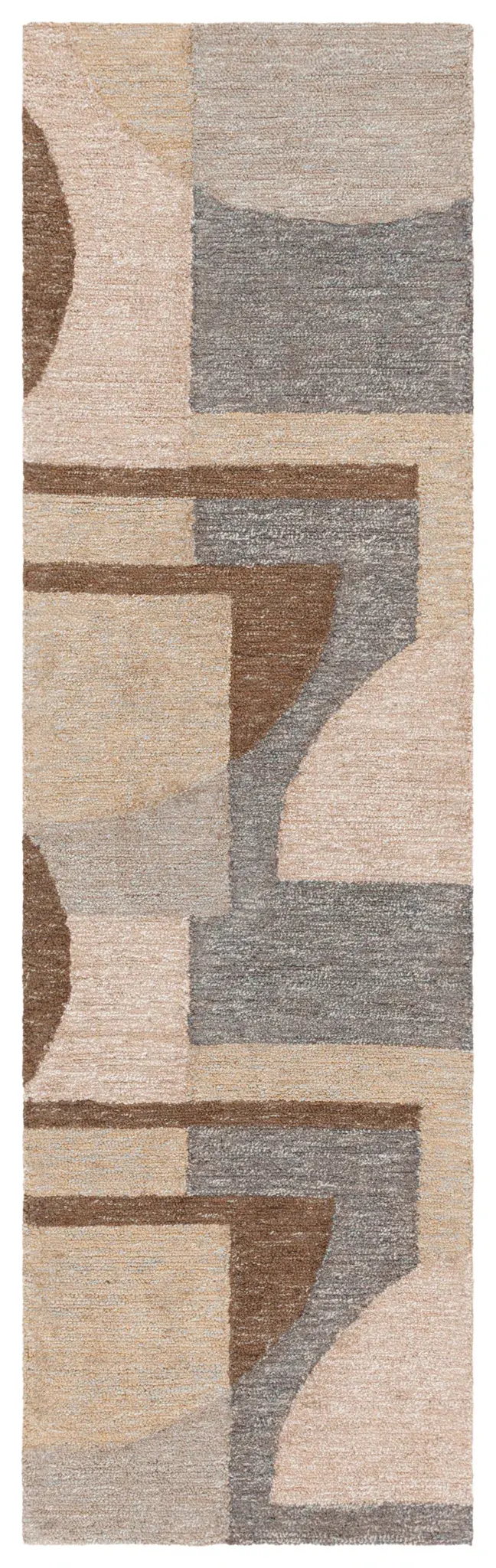 Natural Fiber Curved Blocks Hand-Tufted Rug