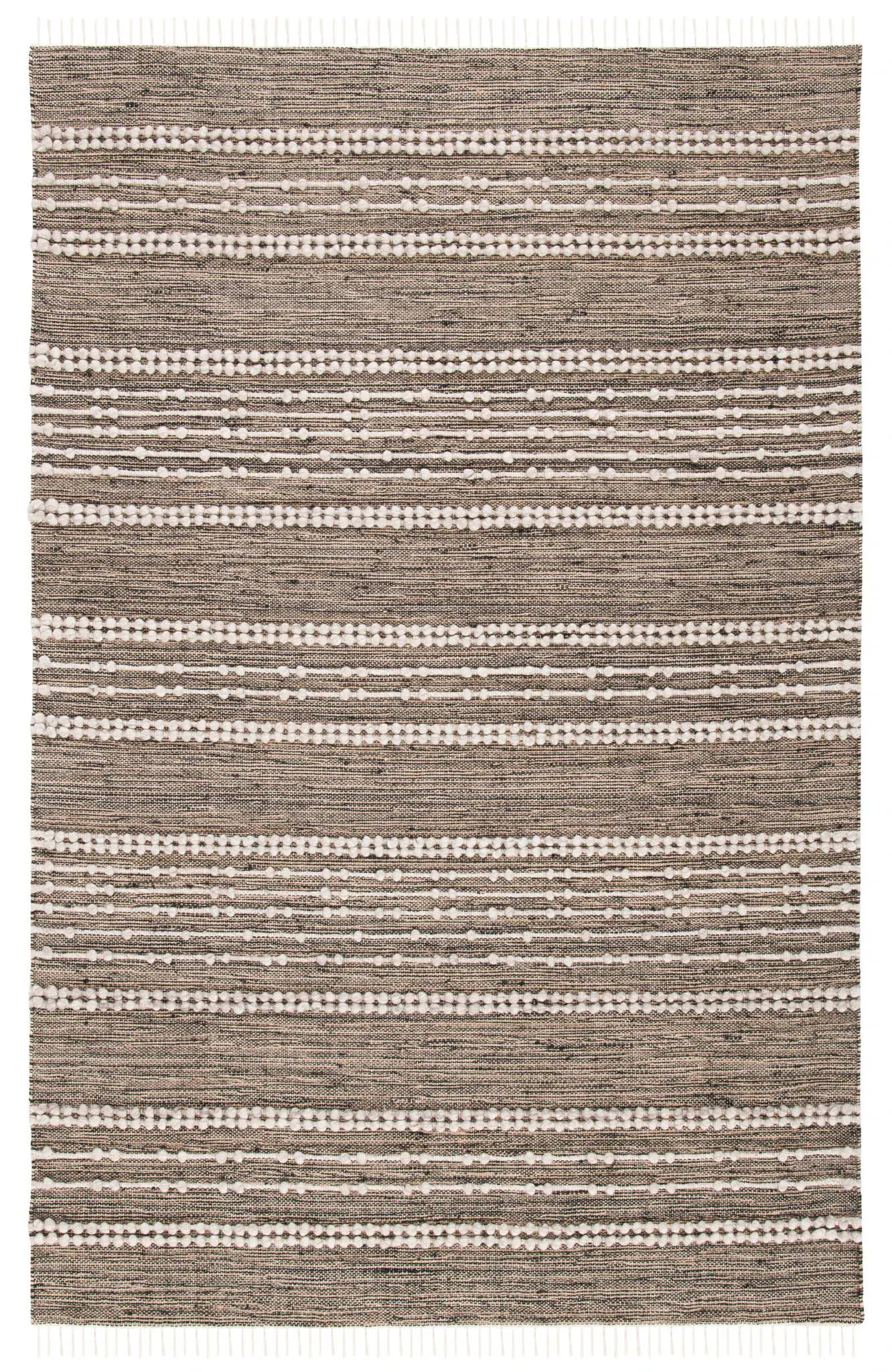 Natural Fiber Dotted Stripe Flatweave Rug