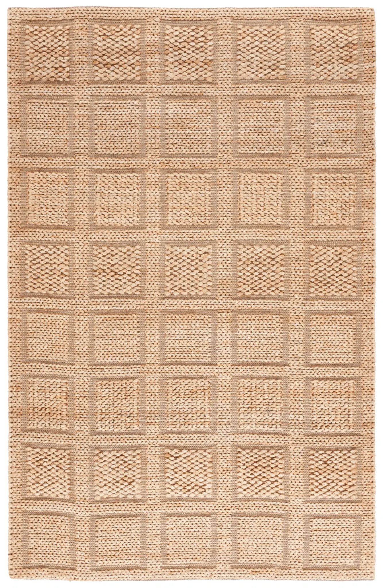 Natural Fiber Checkerboard Jute Rug
