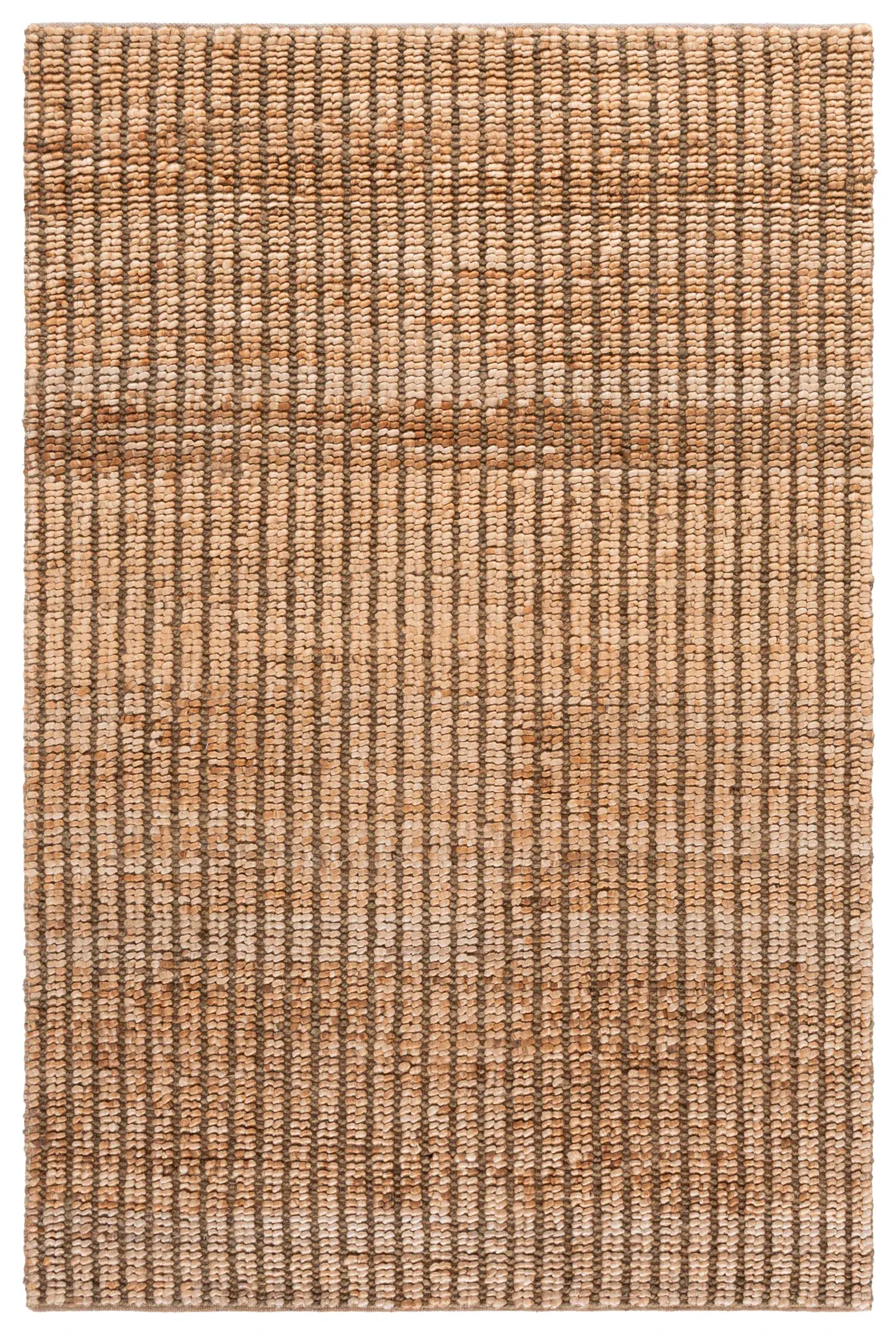 Natural Fiber Ribbed Striped Hand-Woven Jute Rug