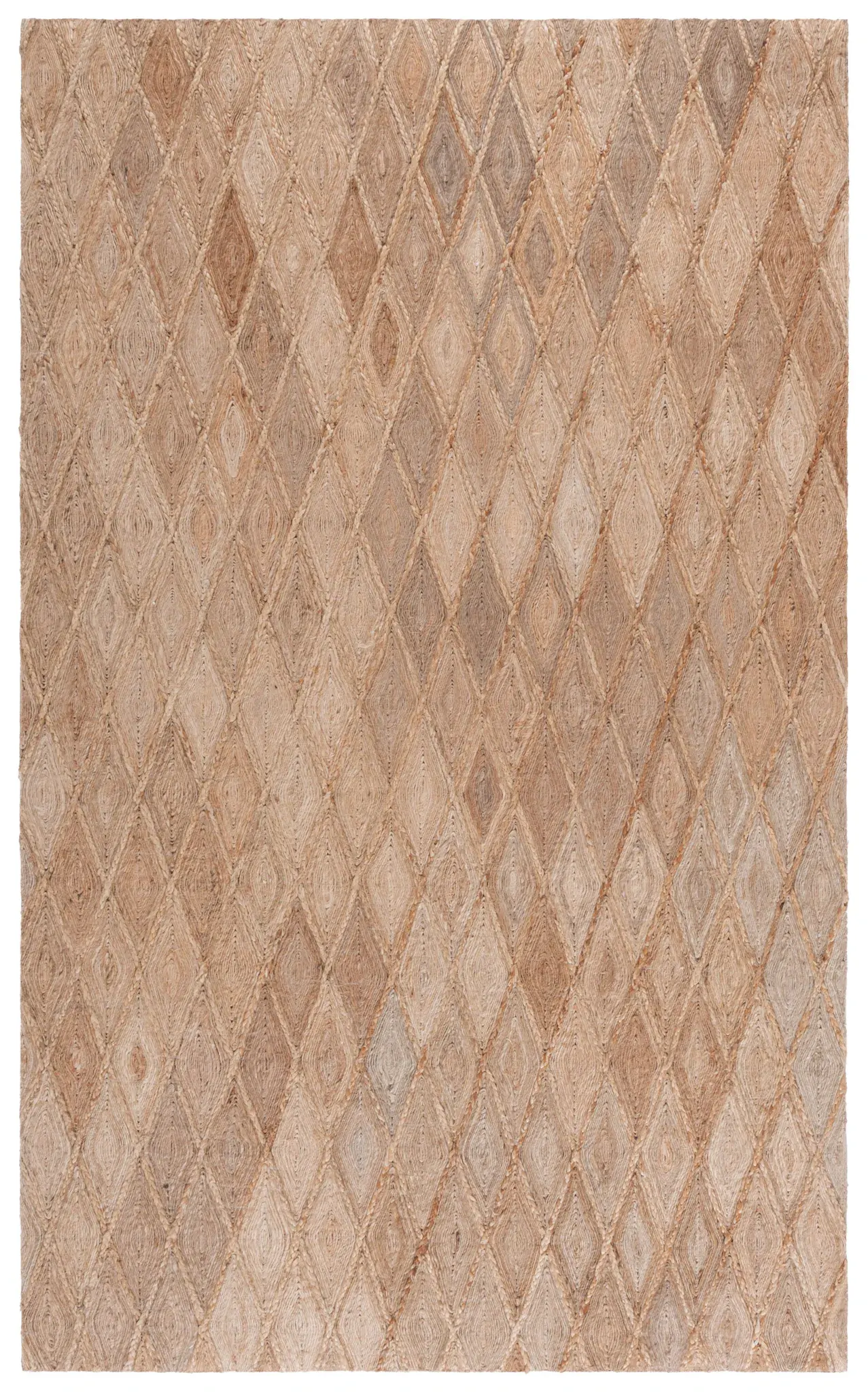 Natural Fiber Hand-Loomed Diamond Braided Jute Rug
