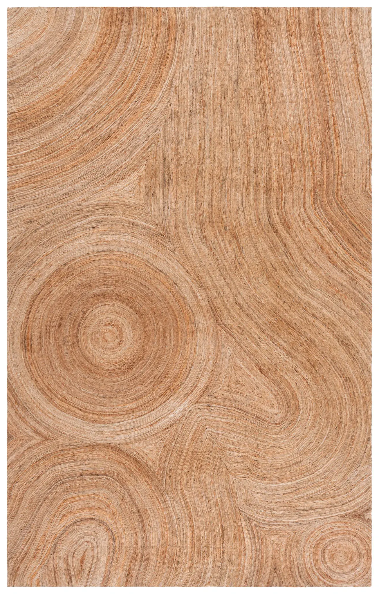 Natural Fiber Modern Swirl Hand-Woven Jute Rug