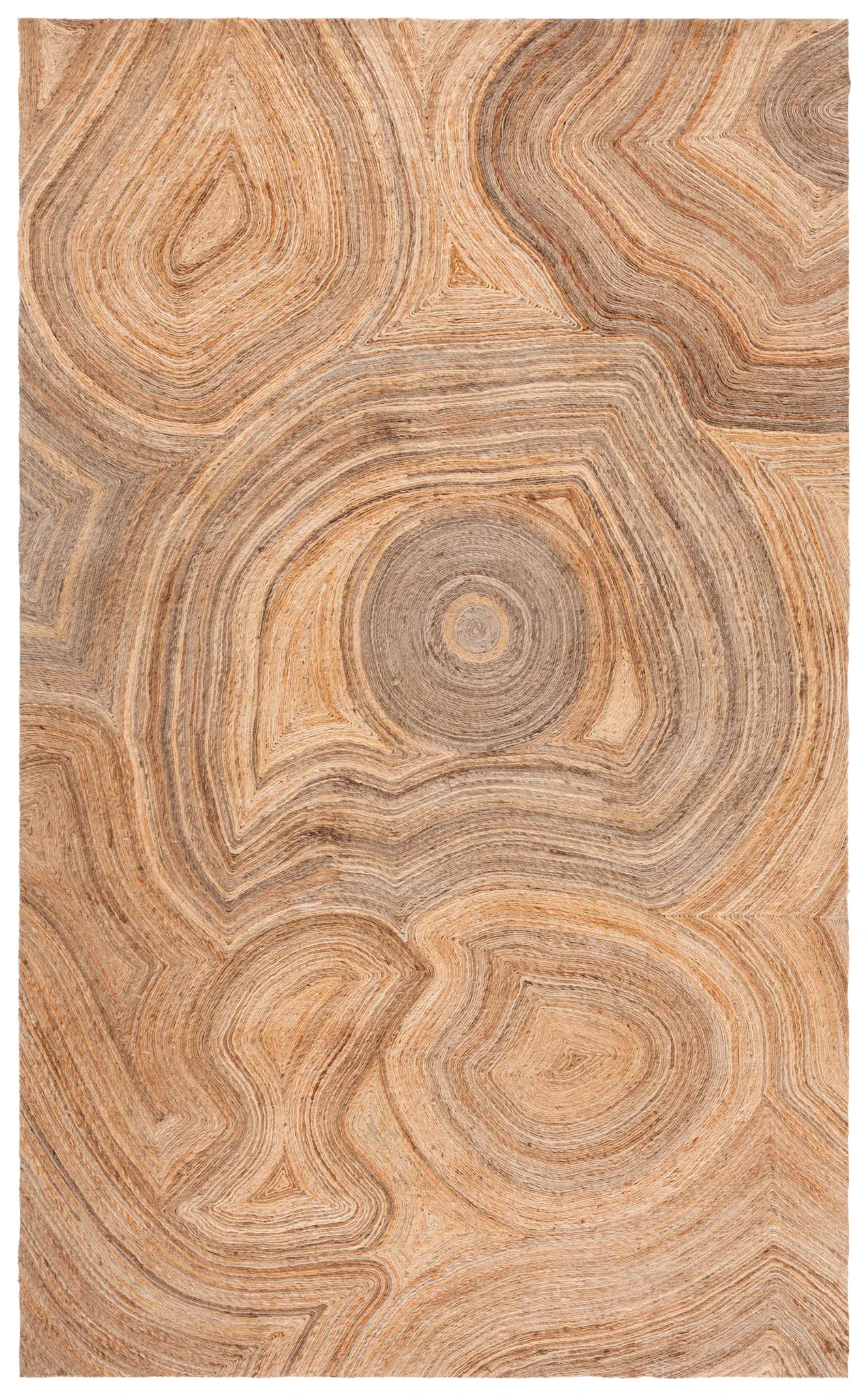 Natural Fiber Swirl Hand-Woven Jute Rug