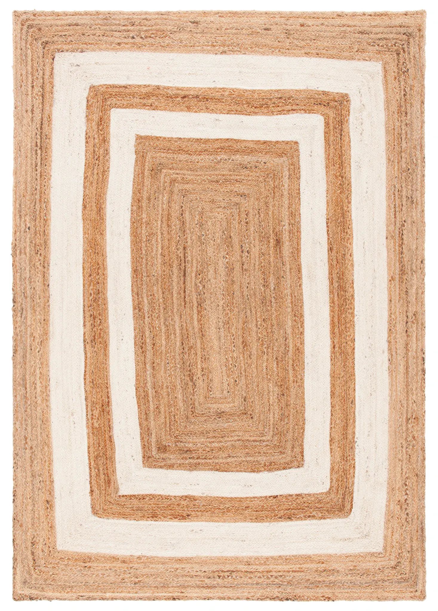 Natural Fiber Concentric Band Flatweave Jute Rug