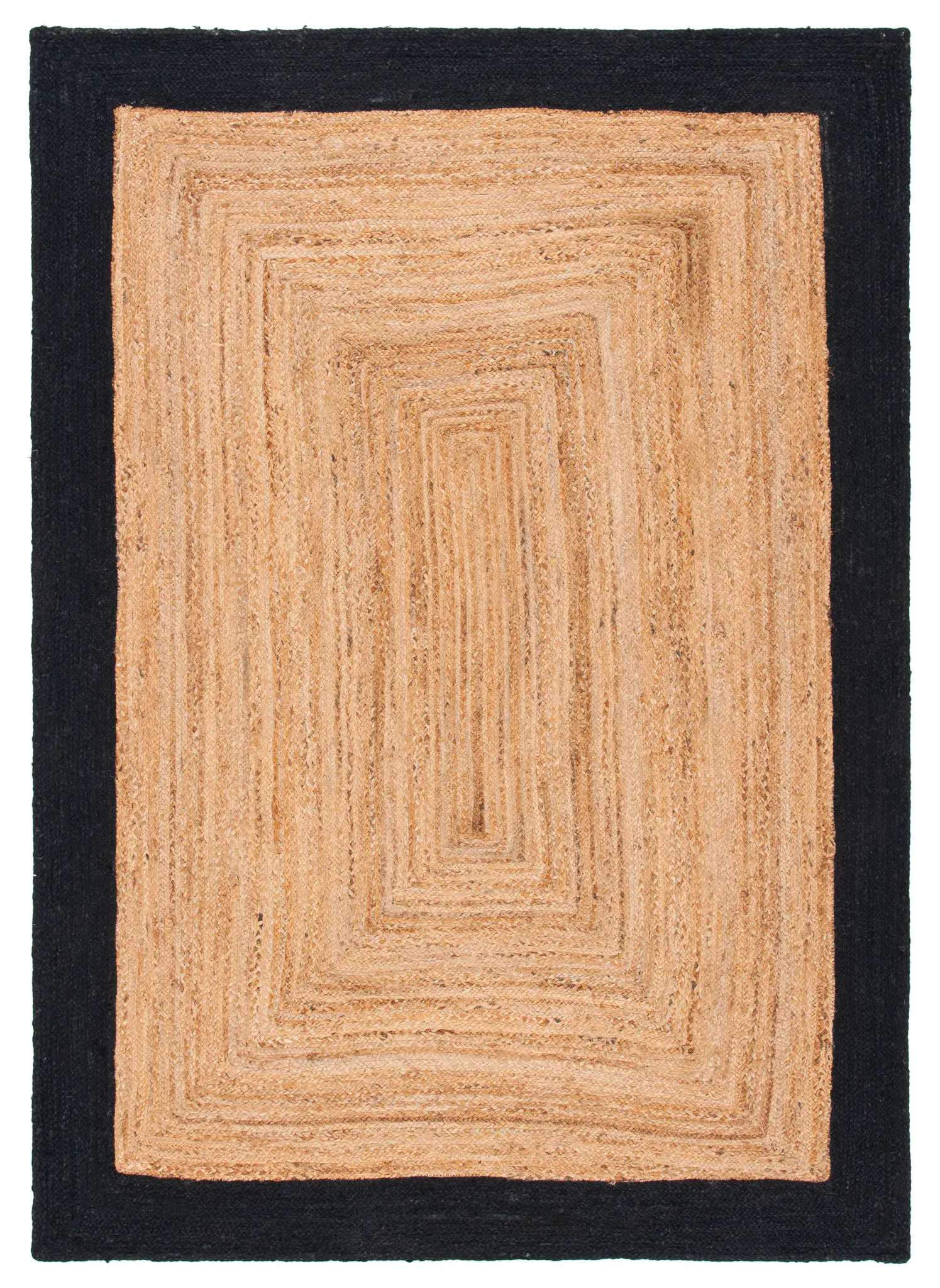 Natural Fiber Braided Border Flatweave Jute Rug