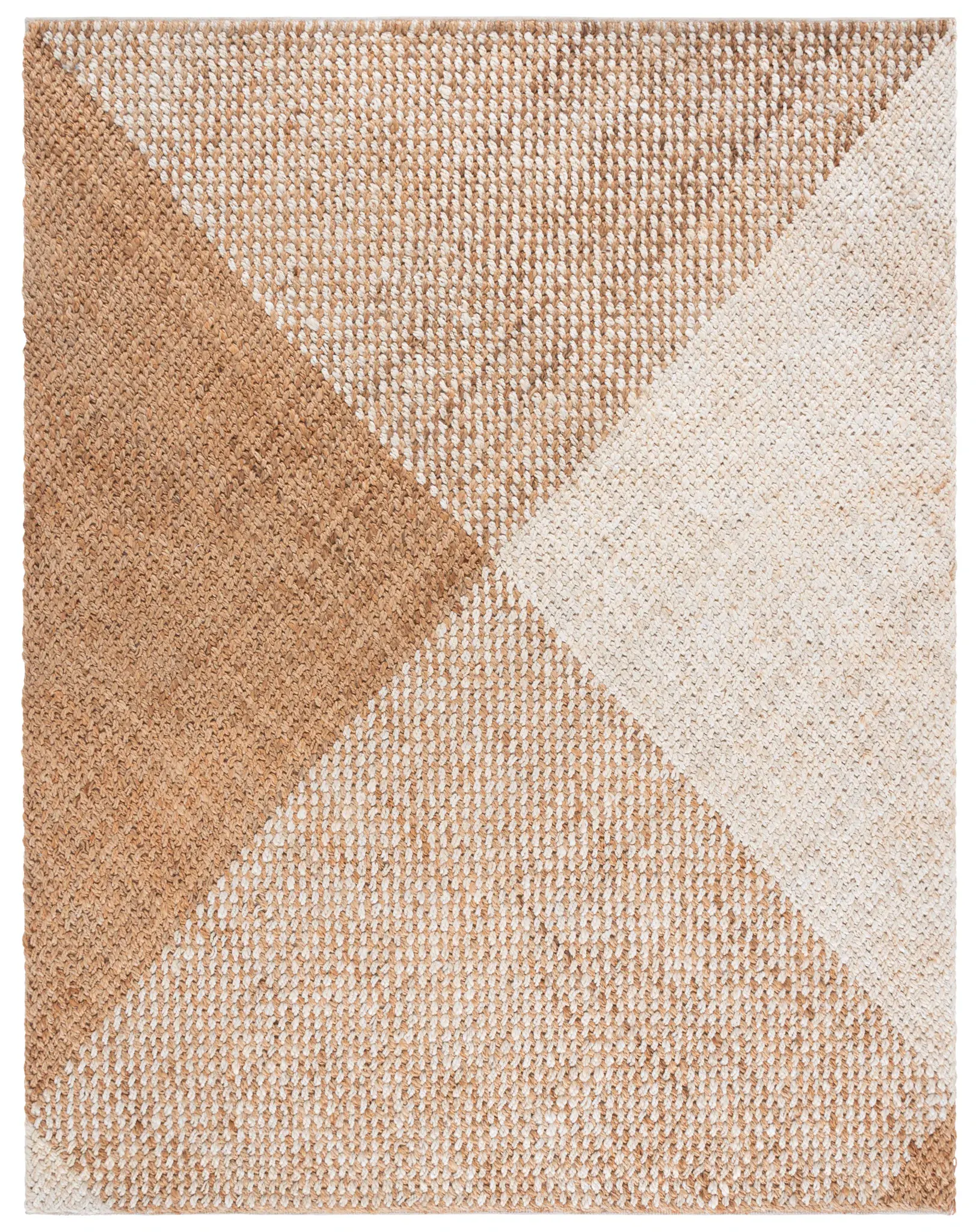 Natural Fiber Triangle Block Hand-Woven Jute Rug