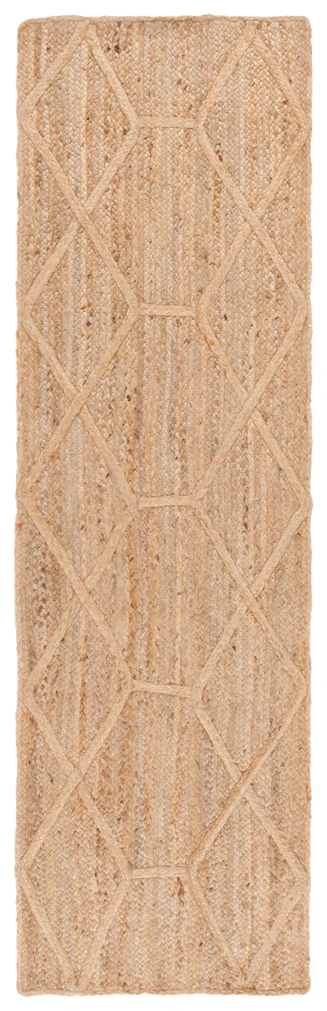 Natural Fiber Hexagon Trellis Hand-Loomed Jute Rug