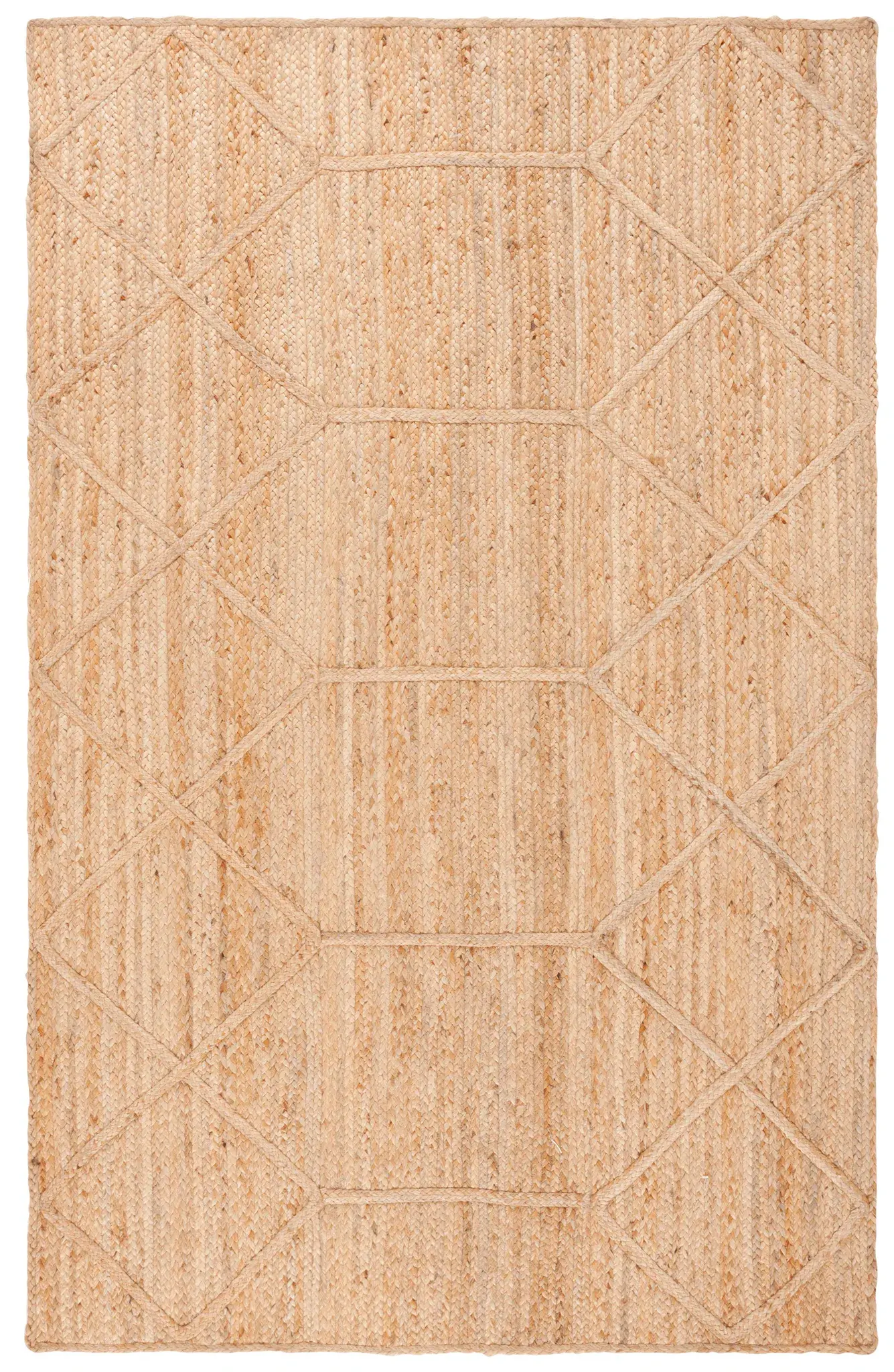 Natural Fiber Hexagon Trellis Hand-Loomed Jute Rug