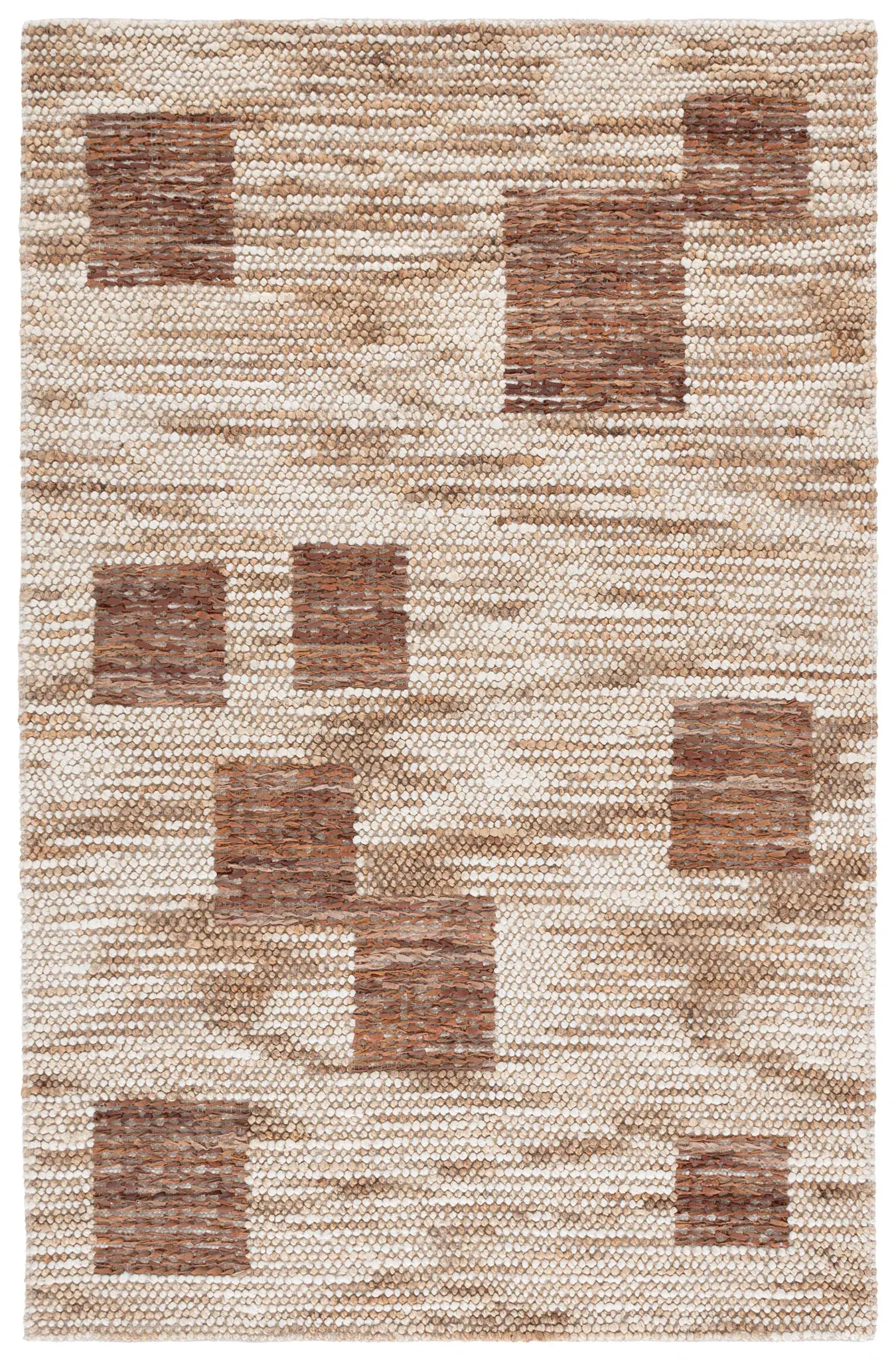 Natural Fiber Couture Rustic Geometric Handwoven Jute Rug