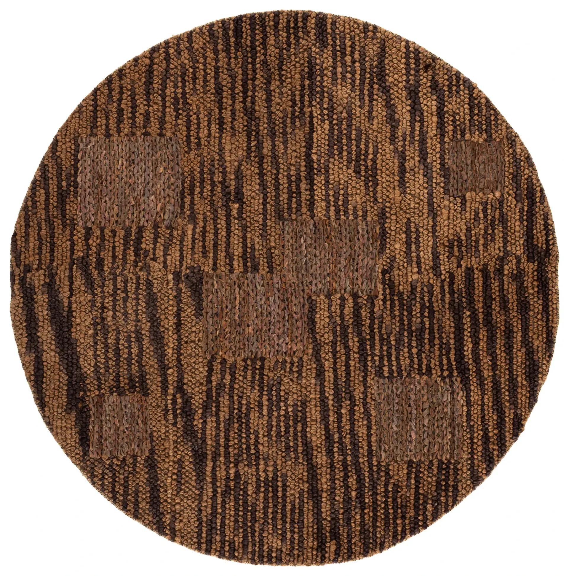 Natural Fiber Couture Rustic Geometric Handwoven Jute Rug