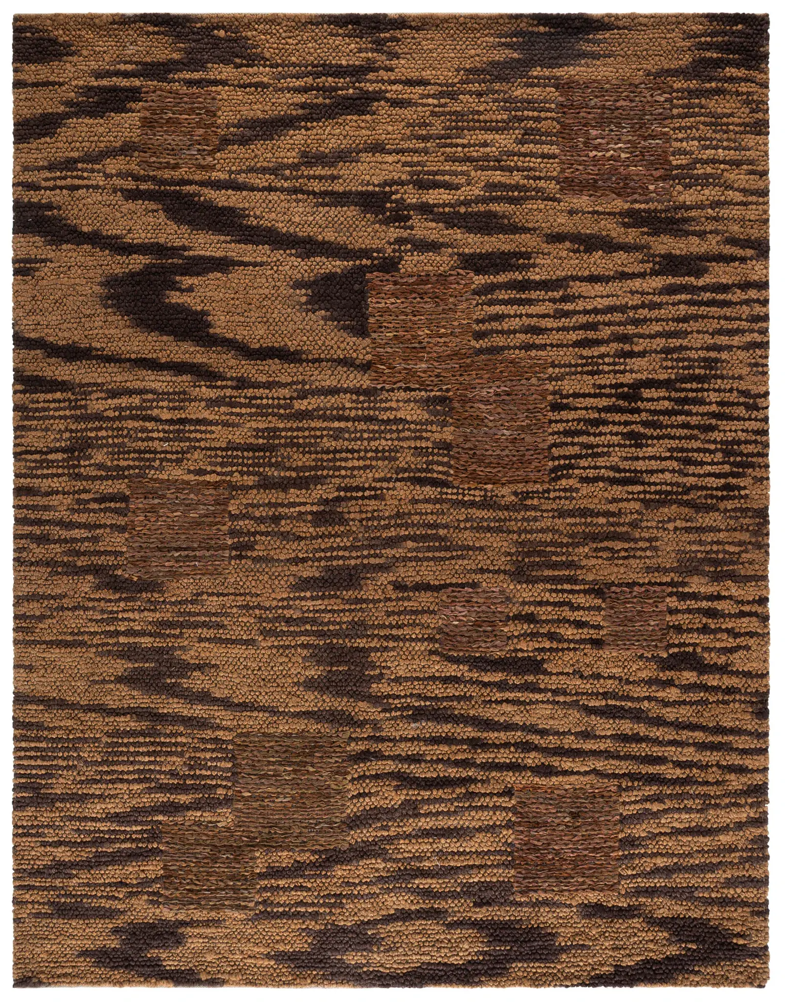 Natural Fiber Couture Rustic Geometric Handwoven Jute Rug