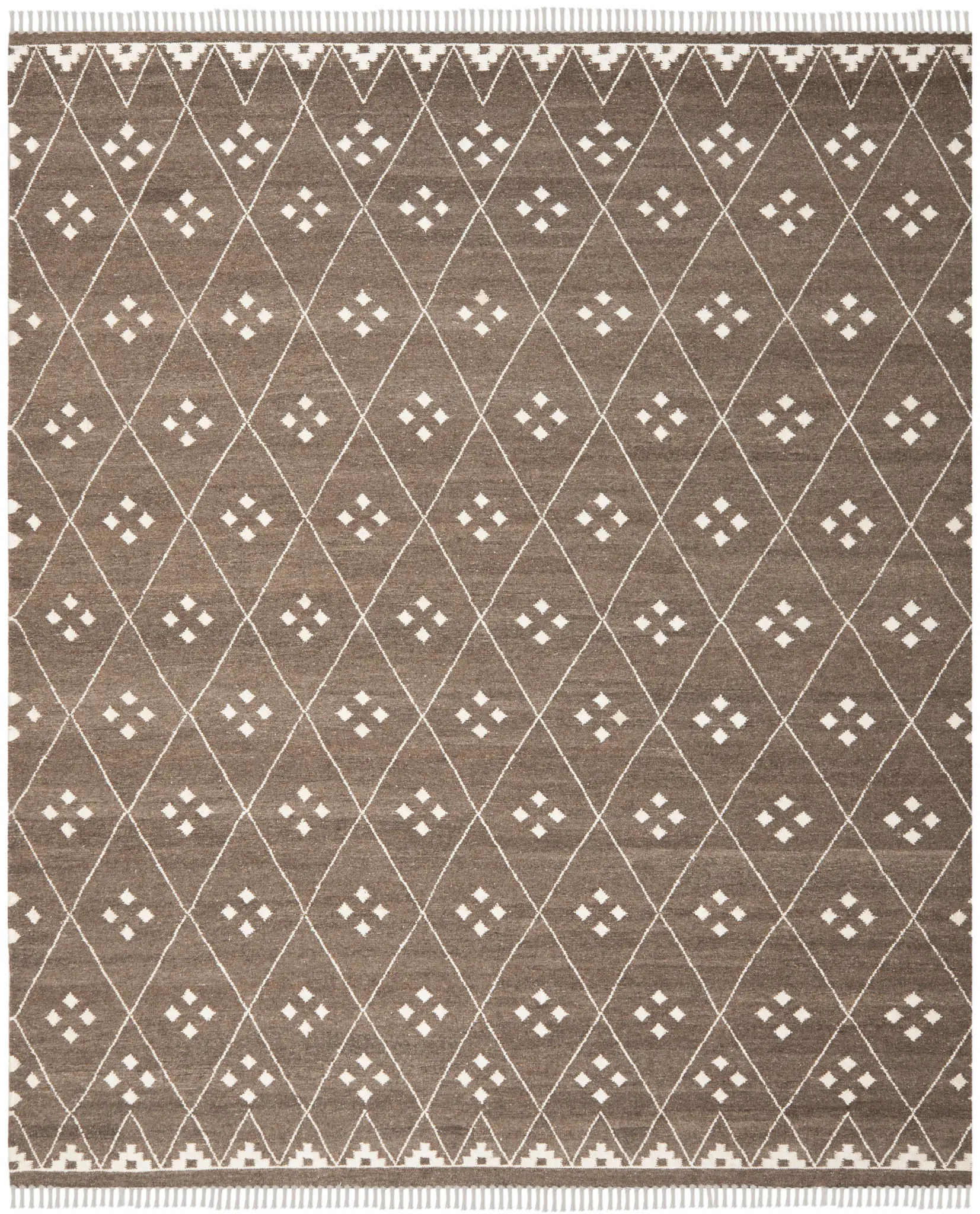Kilim Diamond Grid Hand-Woven Rug