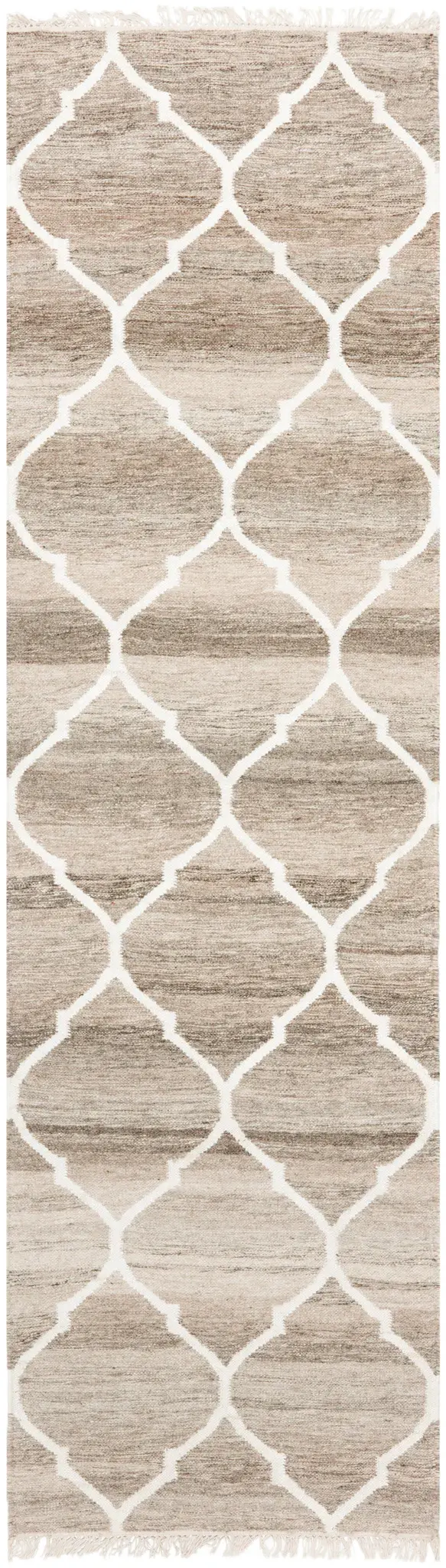 Natural Kilim Ogee Trellis Hand-Woven Rug