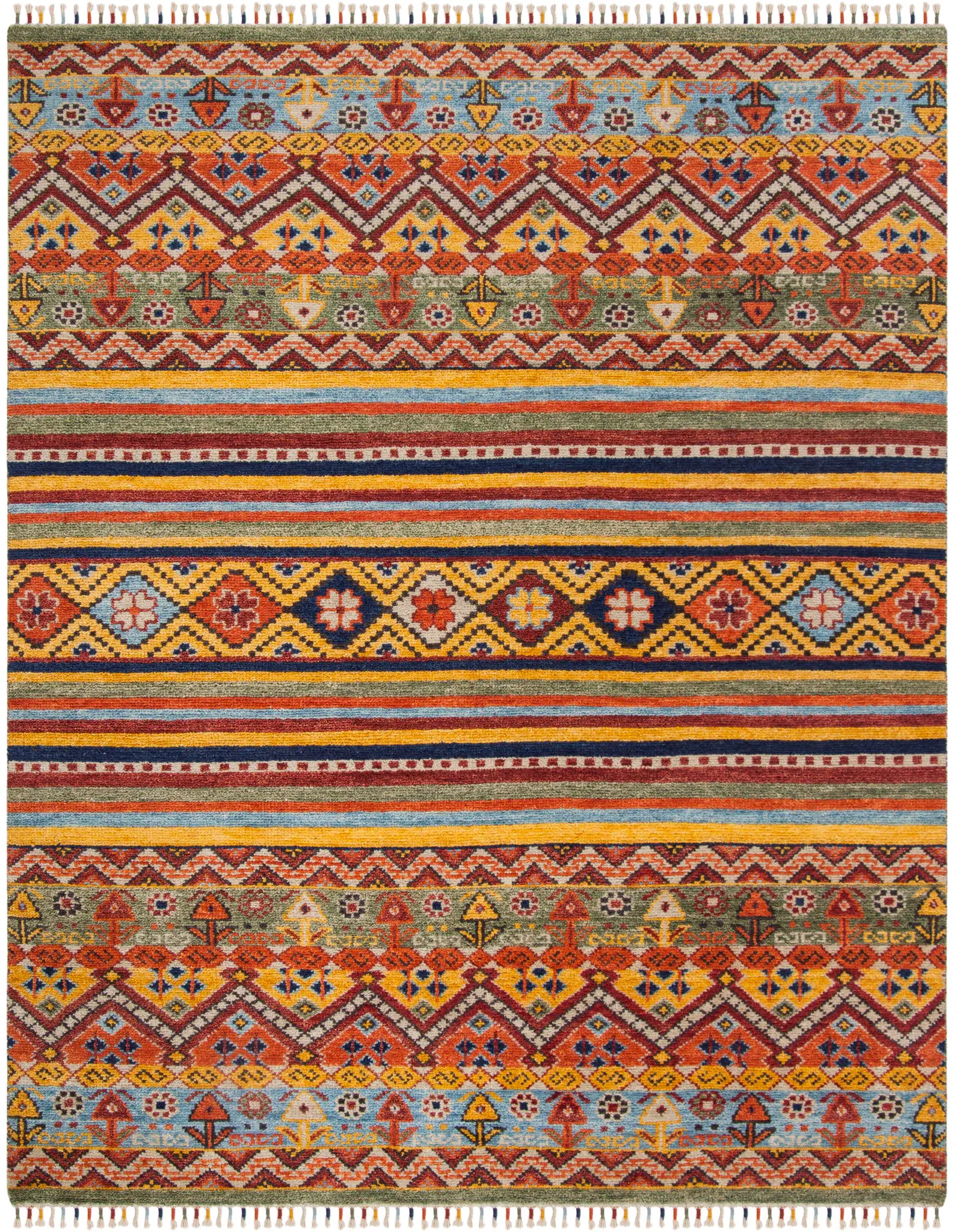 Nomad Banded Tribal Hand-Knotted Rug