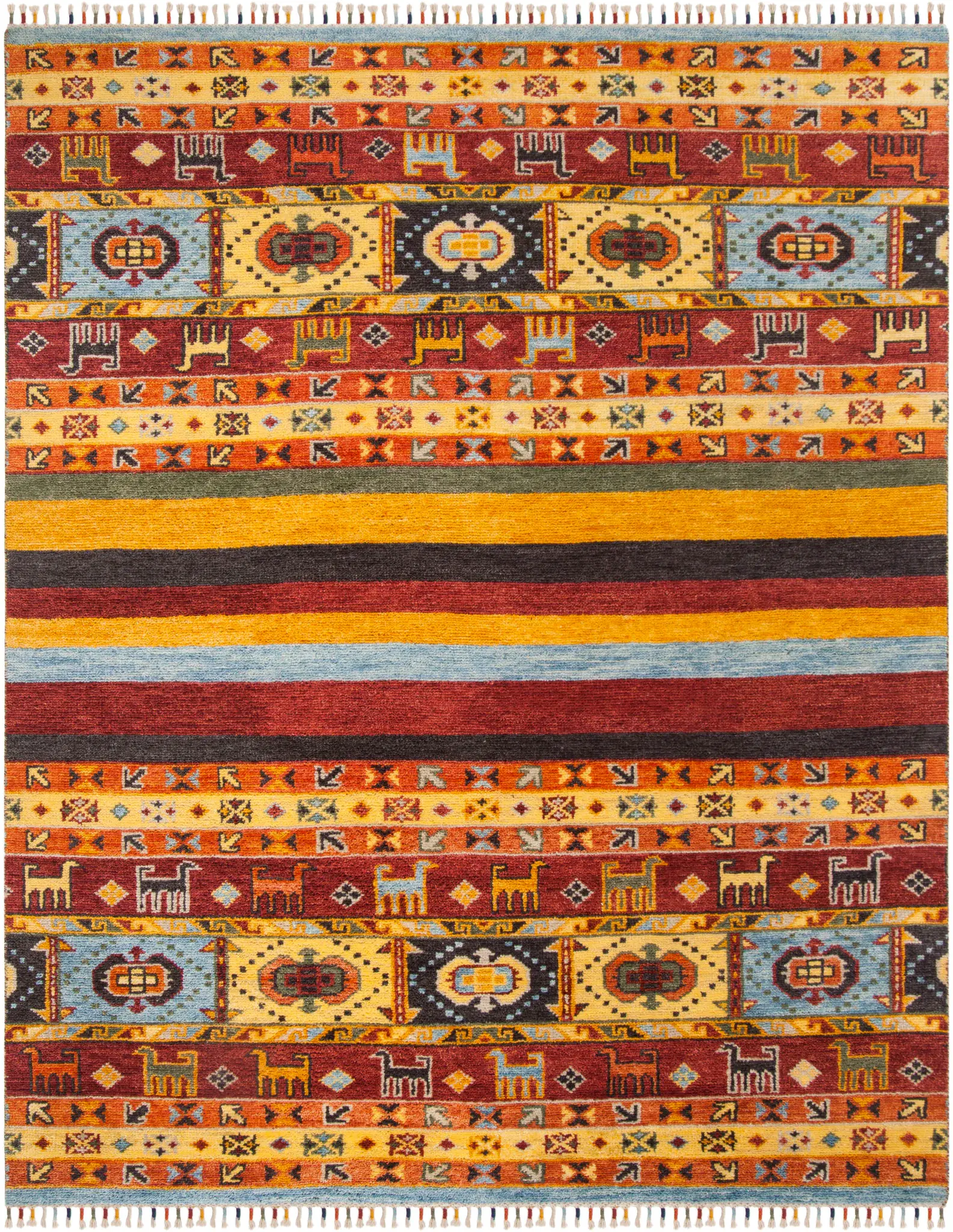 Nomad Banded Animal Hand-Knotted Rug