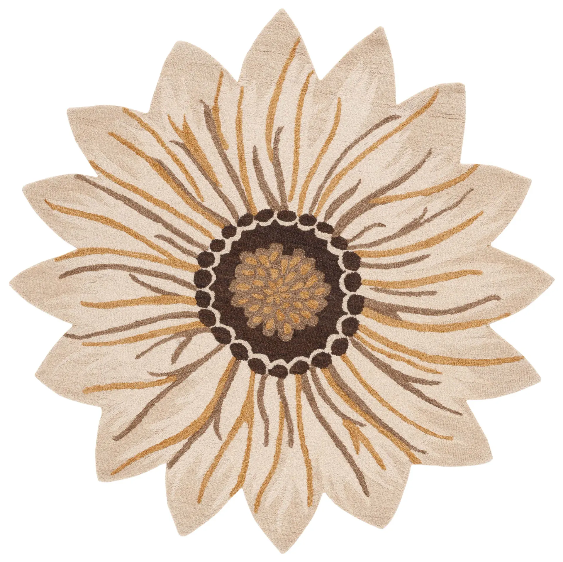 Novelty Sunflower Hand-Tufted Wool Rug