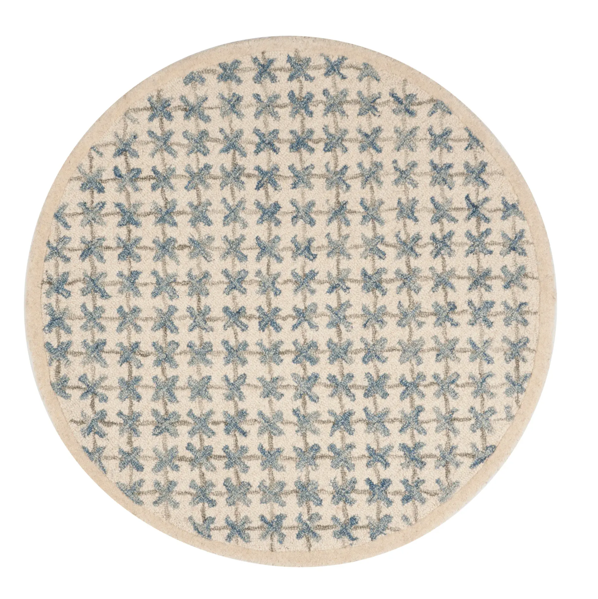 Novelty Cross Lattice Hand-Tufted Wool Rug
