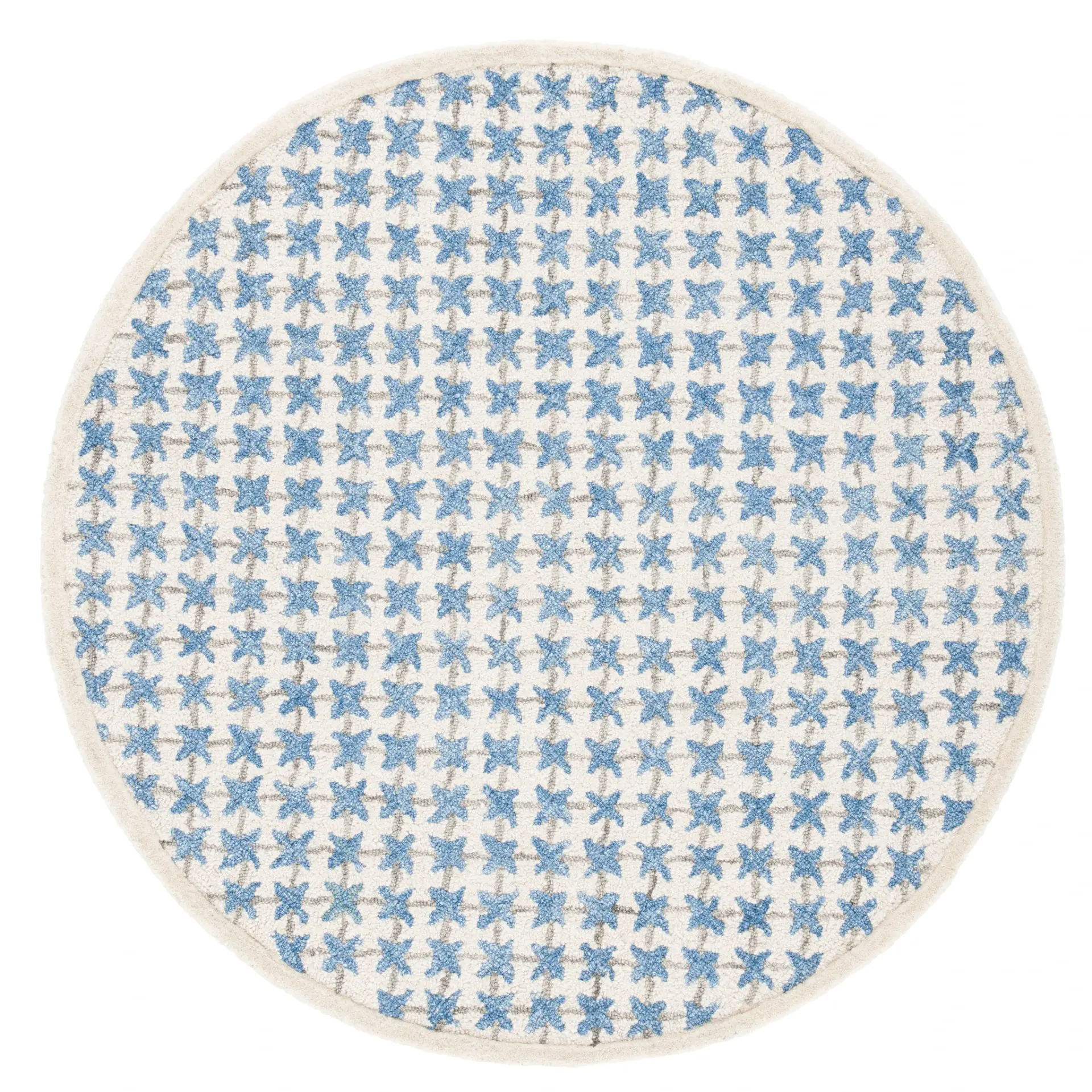 Novelty Cross Lattice Hand-Tufted Wool Rug