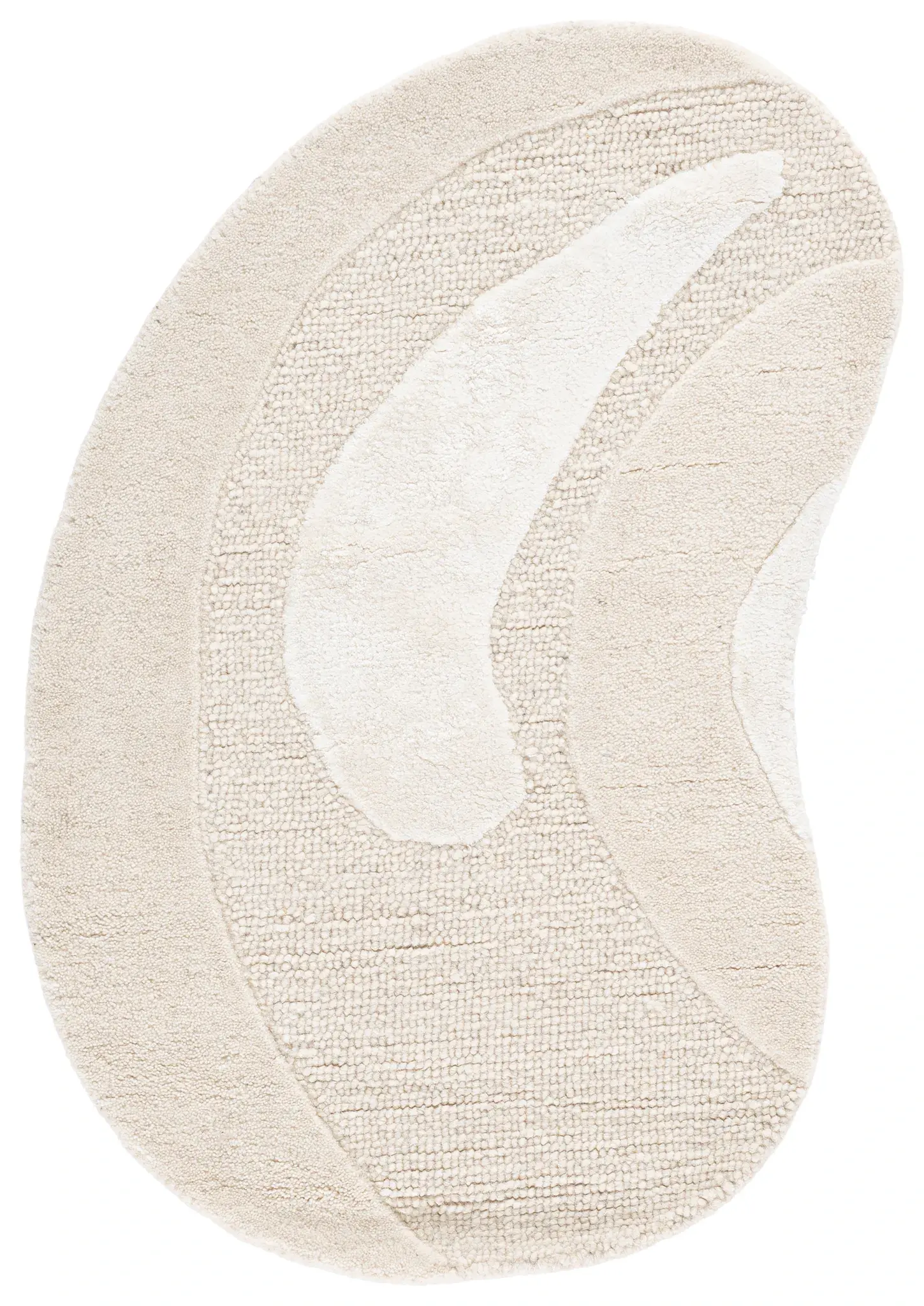 Novelty Curved Abstract Hand-Tufted Rug