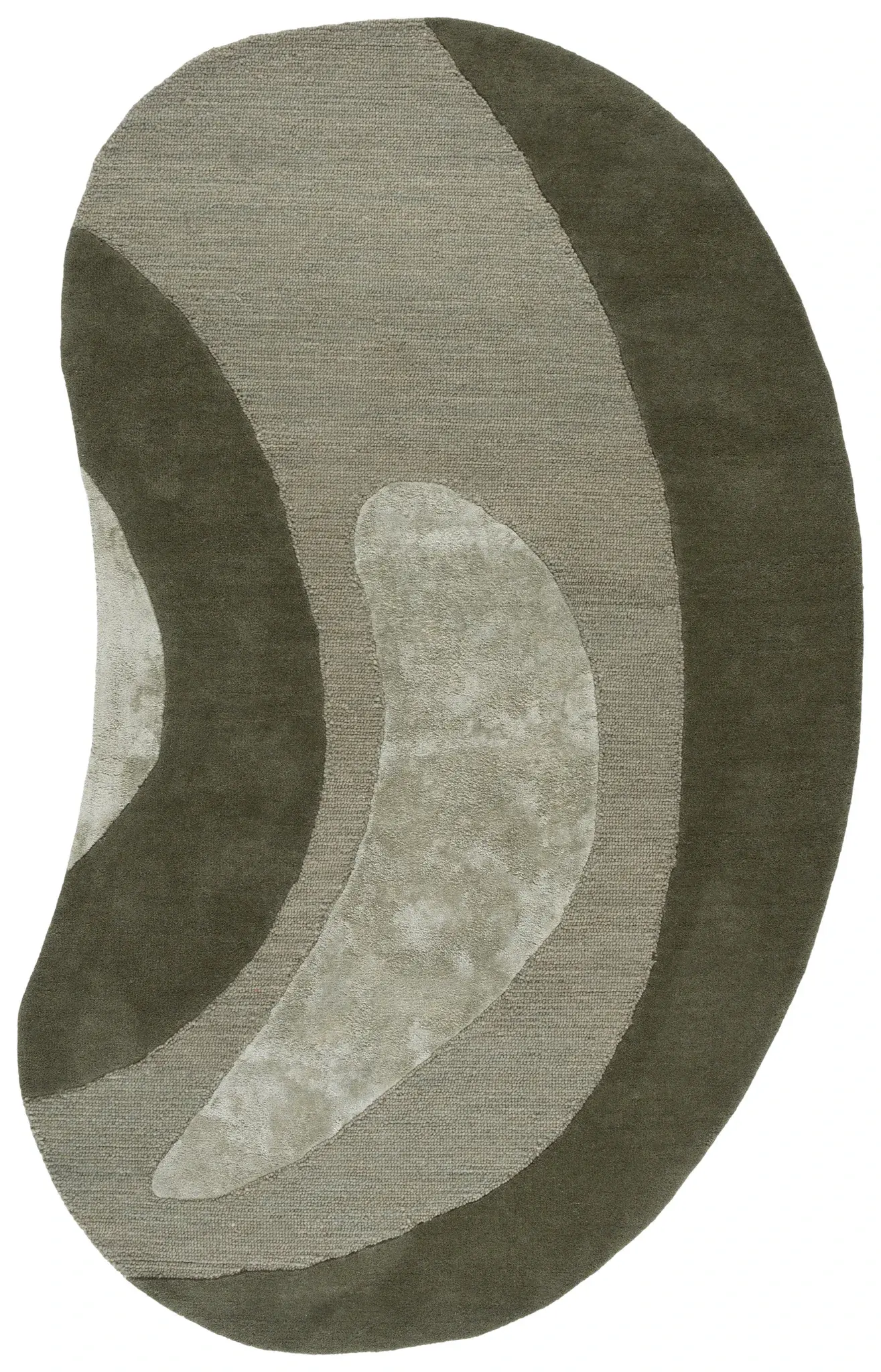 Novelty Curved Abstract Hand-Tufted Rug