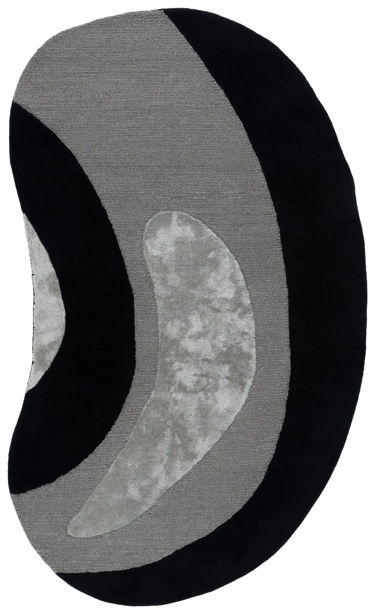 Novelty Curved Abstract Hand-Tufted Rug