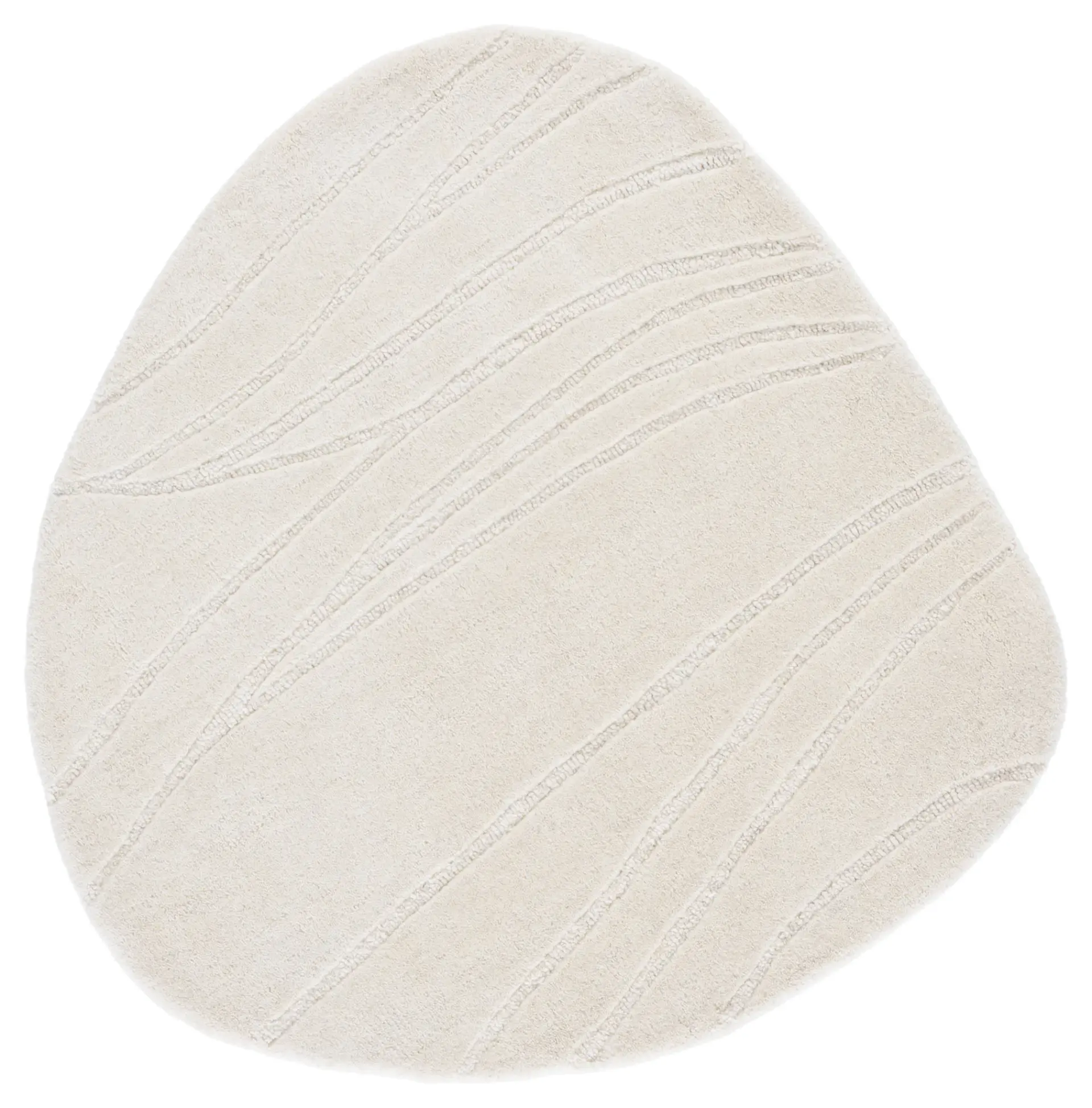 Novelty Pebble Shaped Hand-Tufted Wool Rug