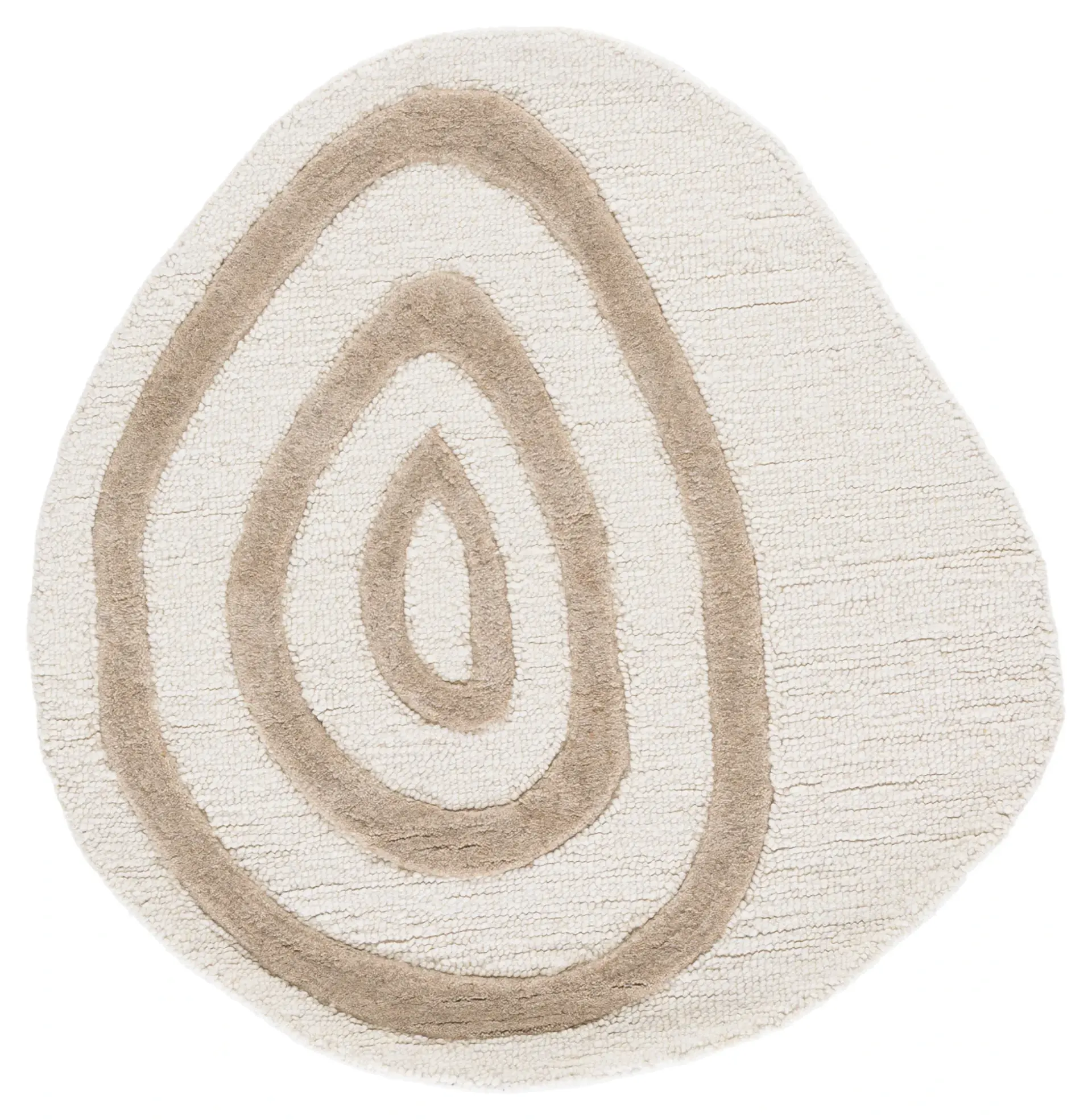 Novelty Pebble Concentric Rings Hand-Tufted Wool Rug