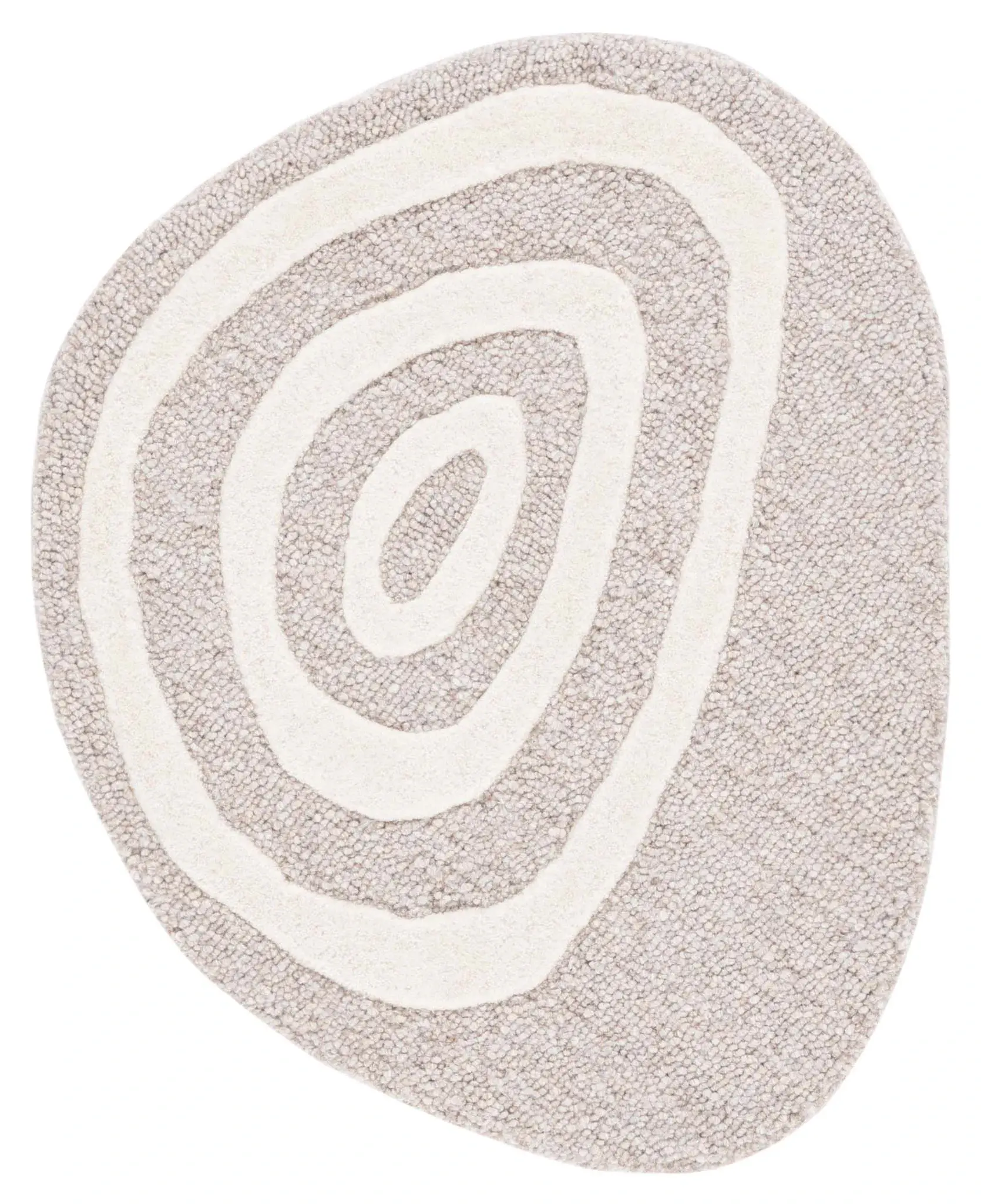 Novelty Pebble Concentric Rings Hand-Tufted Wool Rug