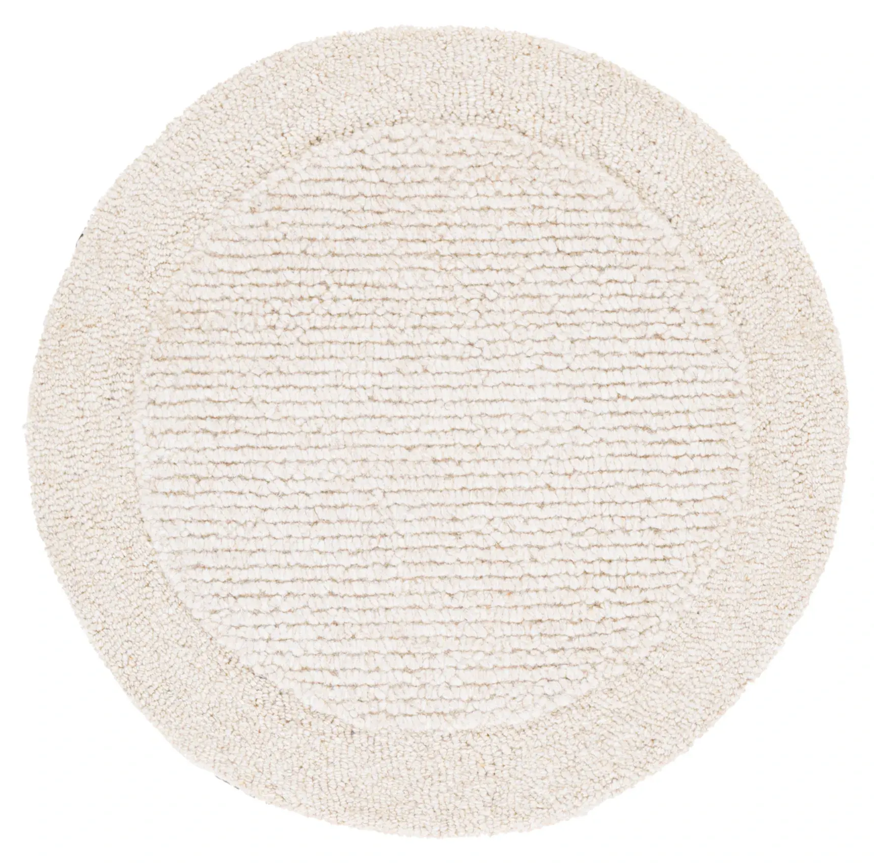 Novelty Ribbed Border Hand-Tufted Wool Rug