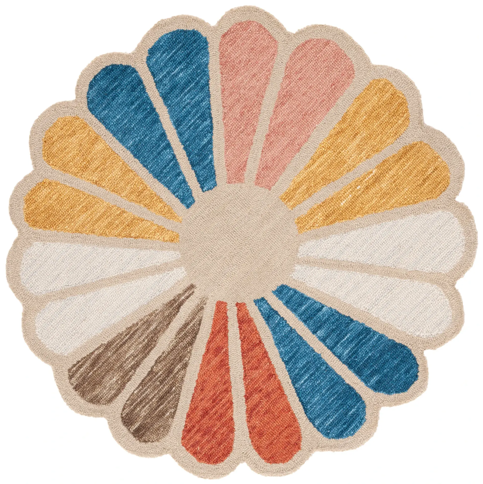 Novelty Flower Blossom Hand-Tufted Wool Rug