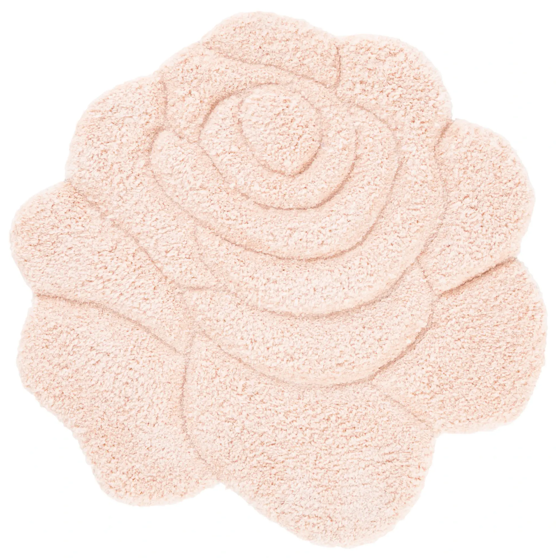 Novelty Rose Shaped Hand-Tufted Shag Rug