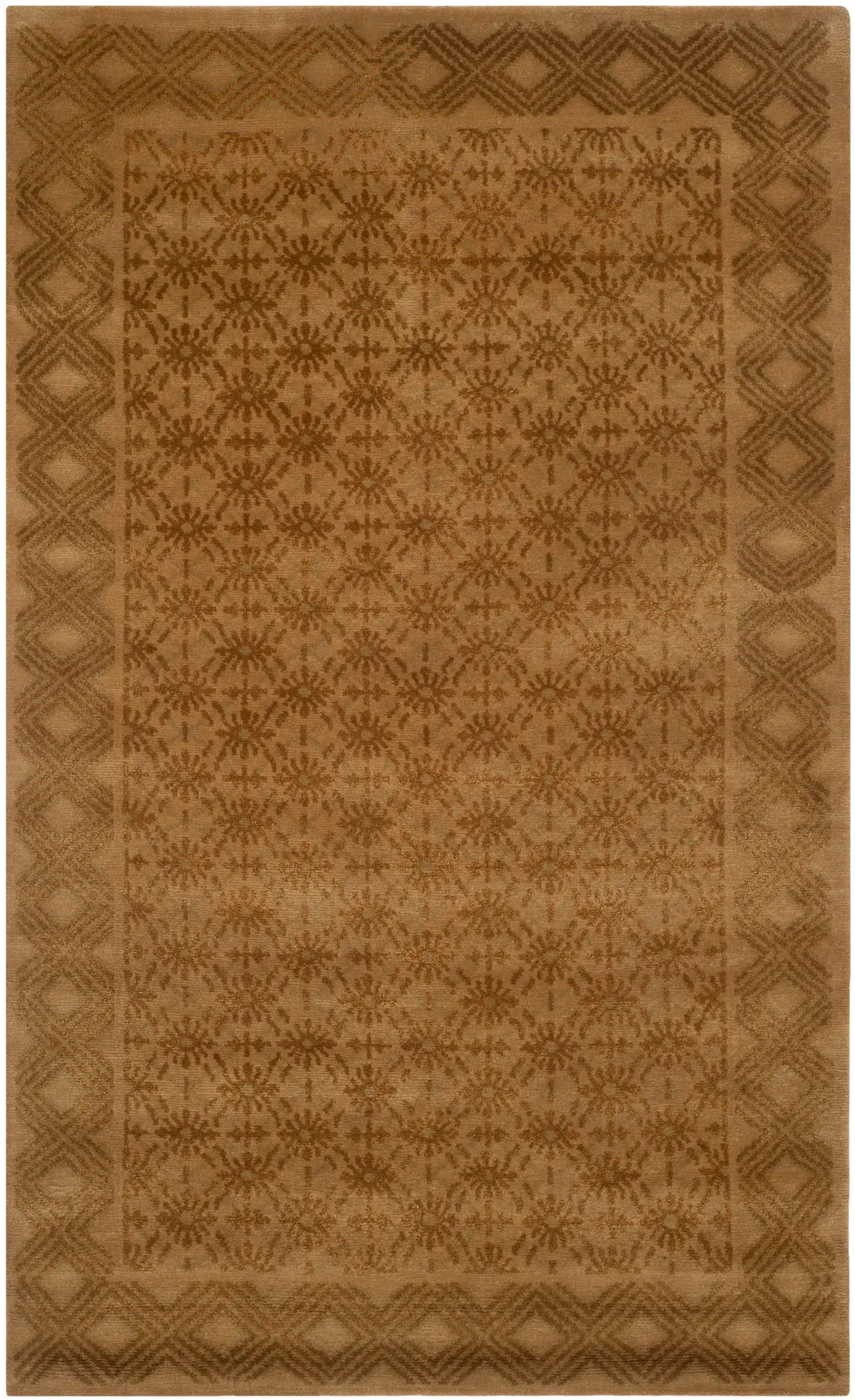 Nepalese Diamond Lattice Hand-Knotted Rug