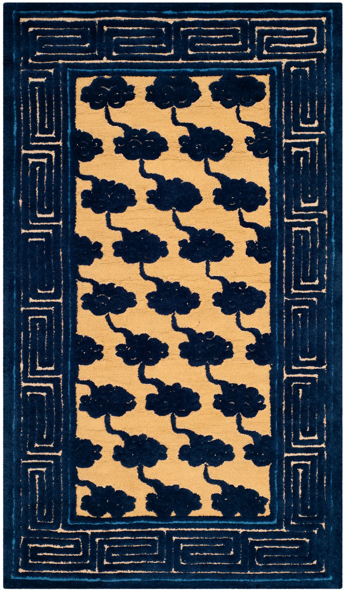 Newport Greek Key Hand-Hooked Cotton Rug