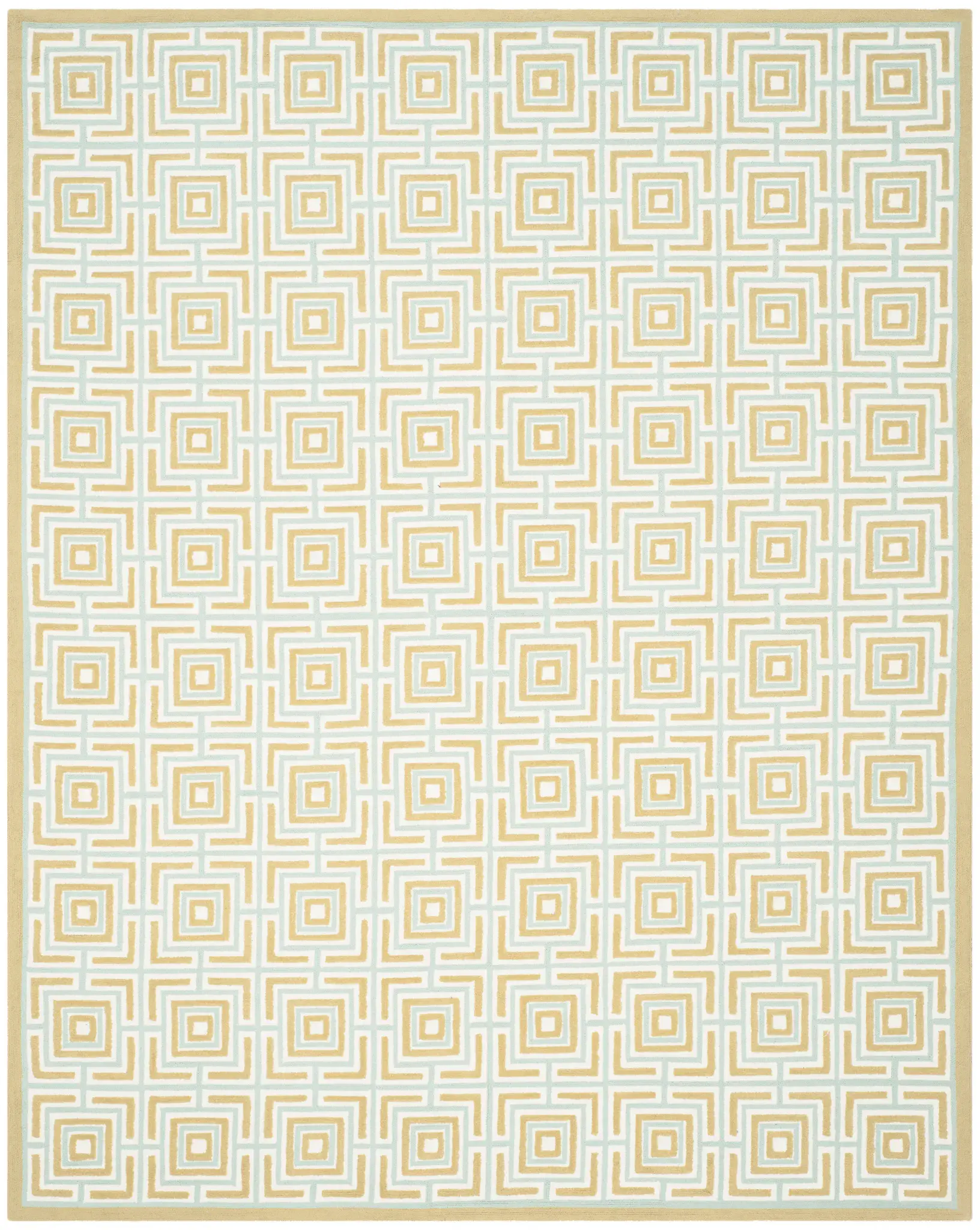 Newport Concentric Square Hand-Hooked Cotton Rug