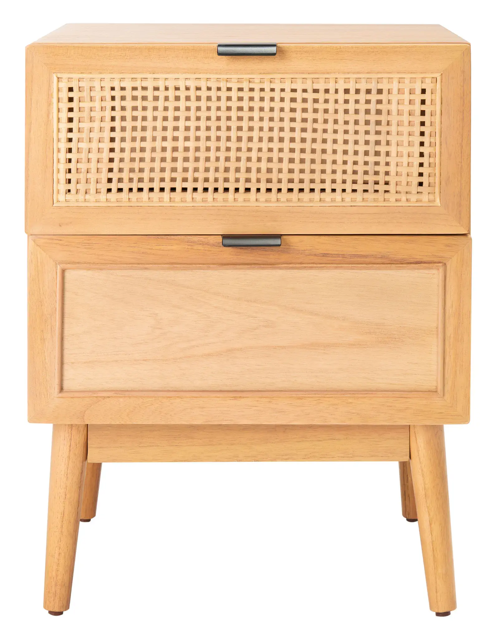 Baisley Two-Drawer Rattan Nightstand