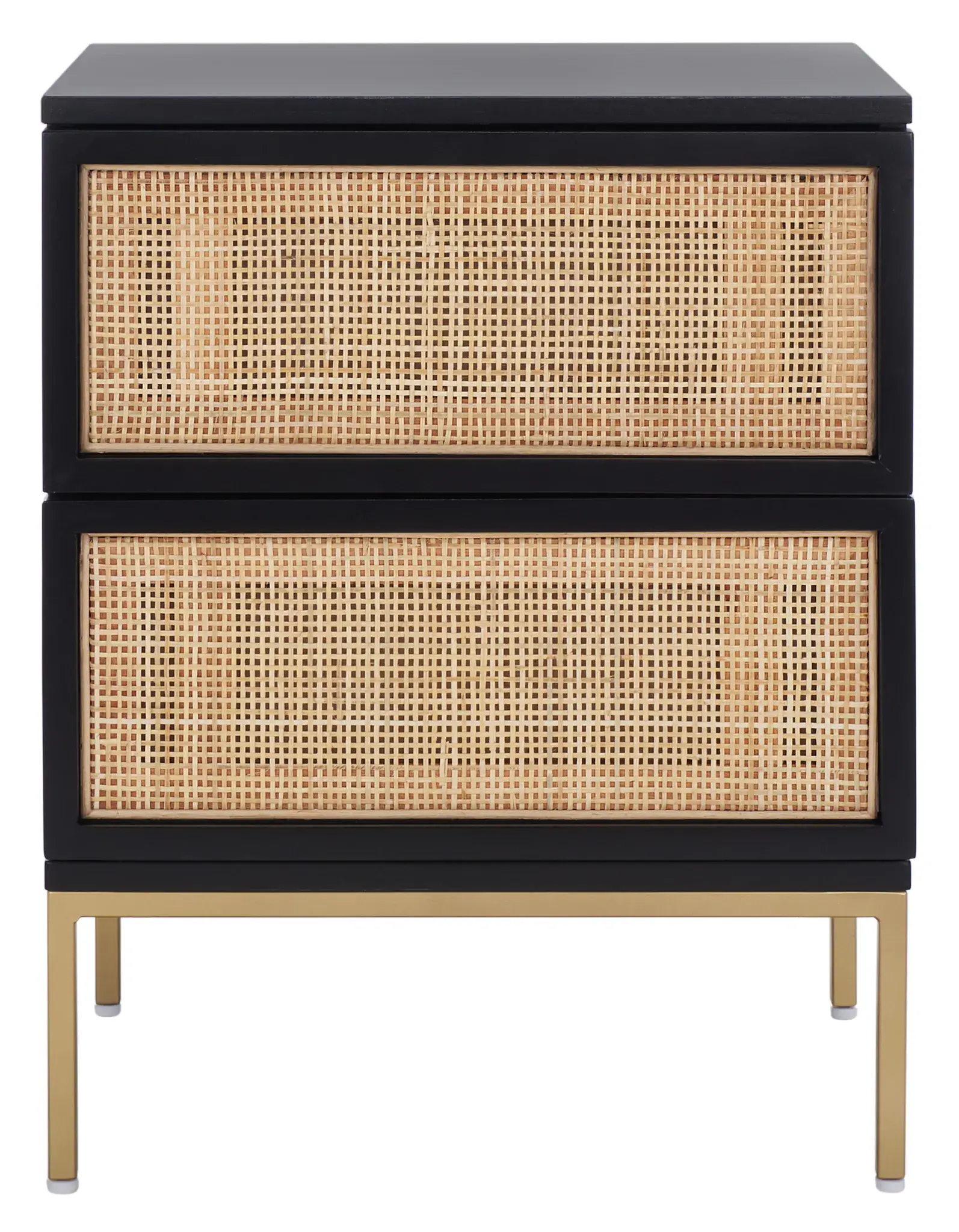 Zadie Two-Drawer Rattan Nightstand