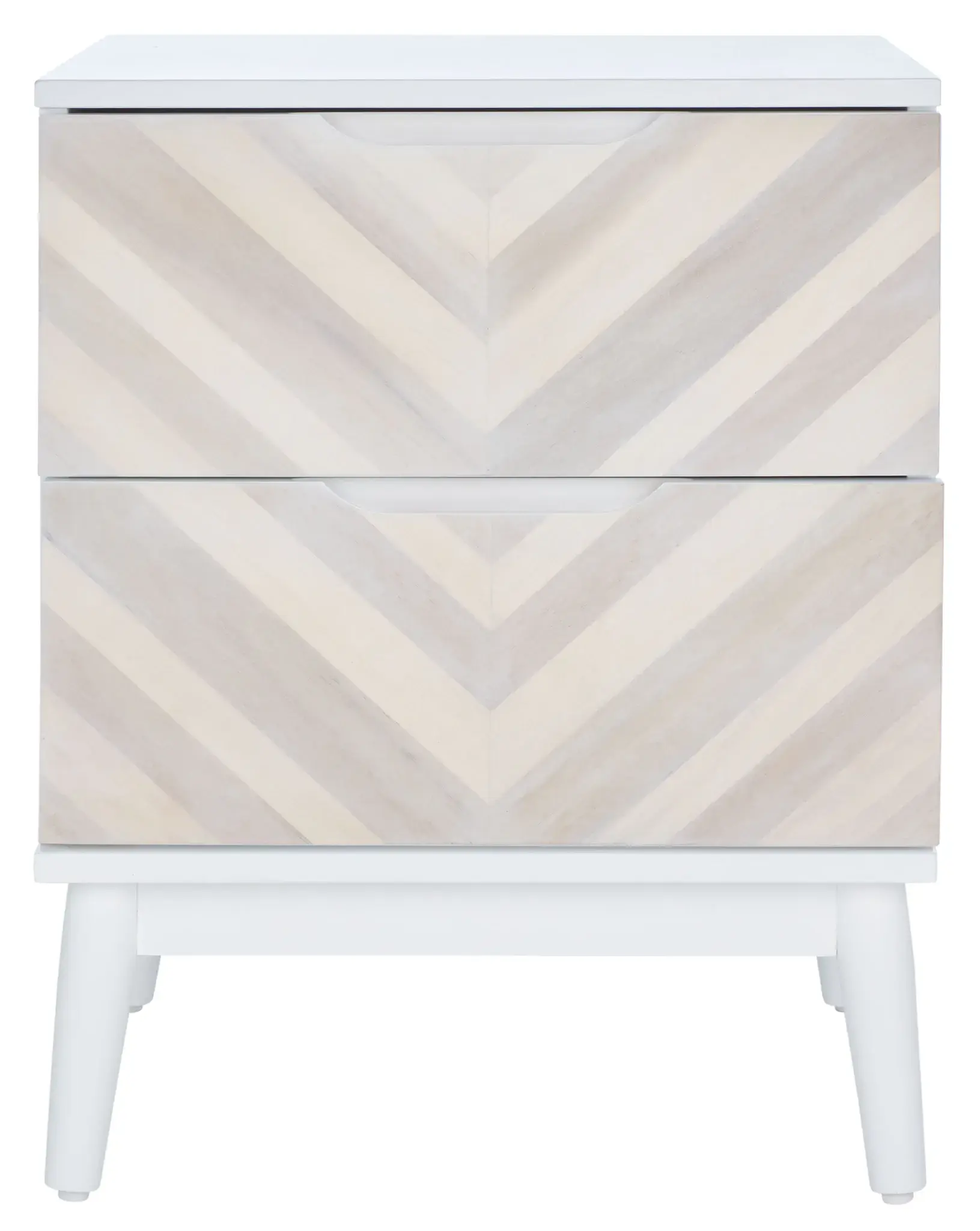 Tay Two-Drawer Patterned Nightstand