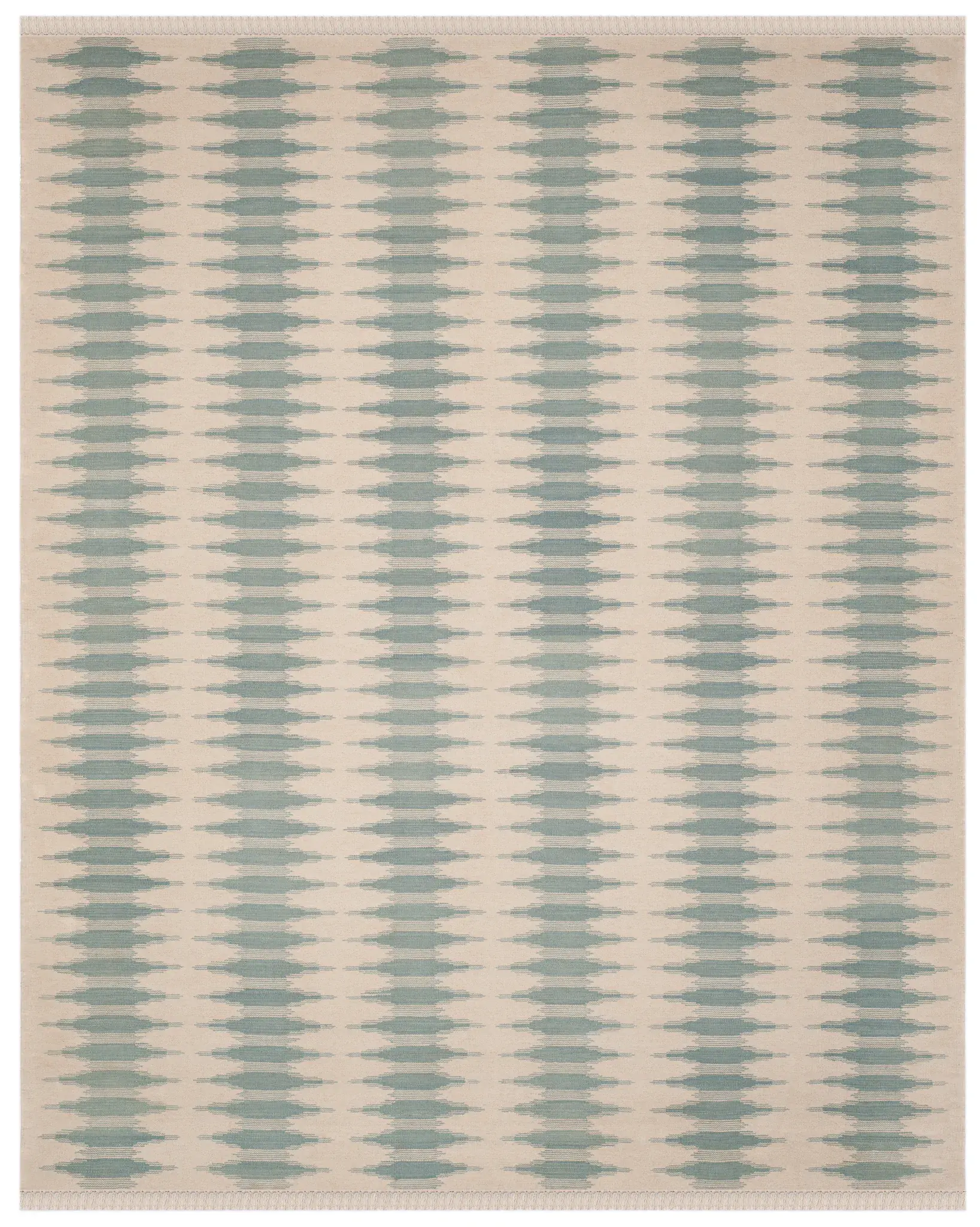 Kilim Bohemian Feathered Stripe Hand-Woven Wool Rug