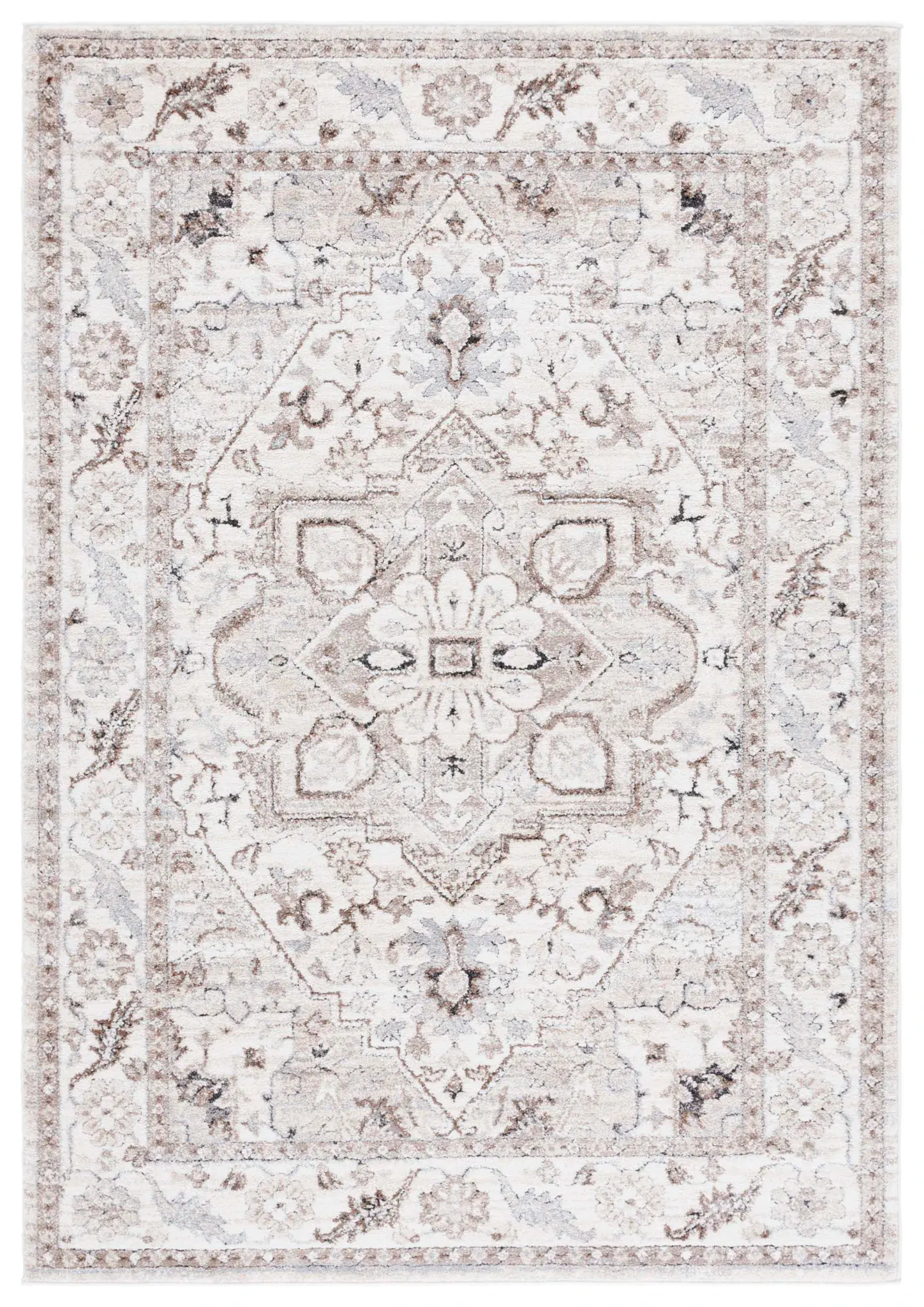 Opal Geometric Medallion Border Rug