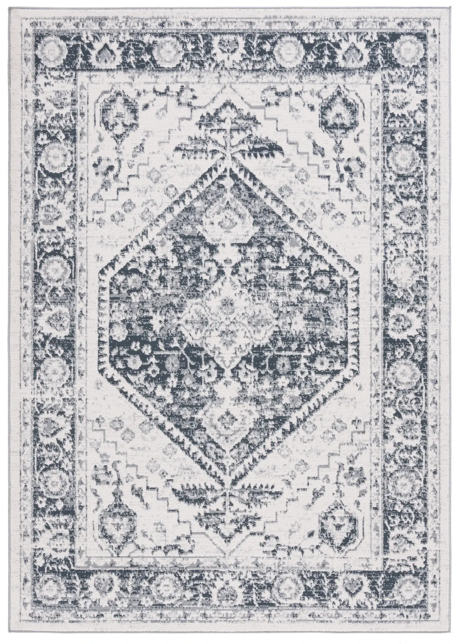 Odyssey Bordered Diamond Medallion Rug