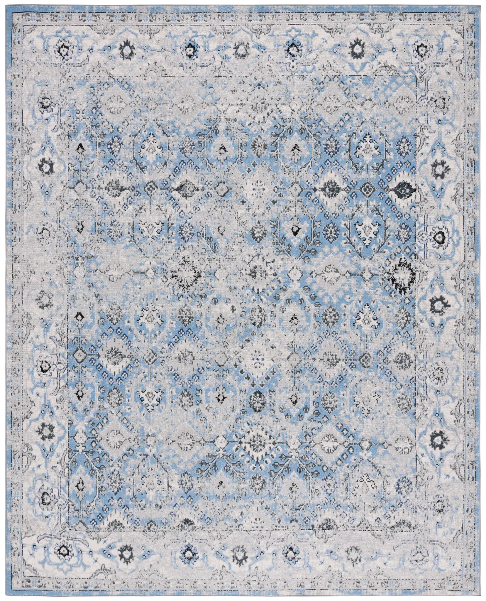 Odyssey Distressed Floral Border Rug