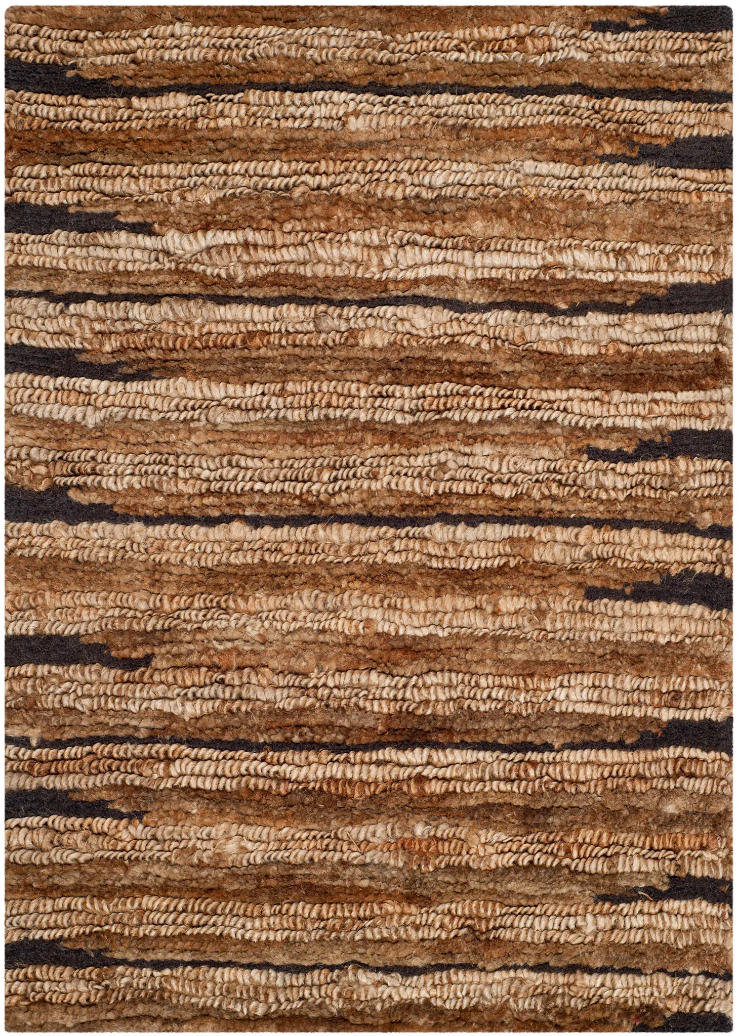 Organica Organic Modern Striped Jute Hand-Knotted Rug