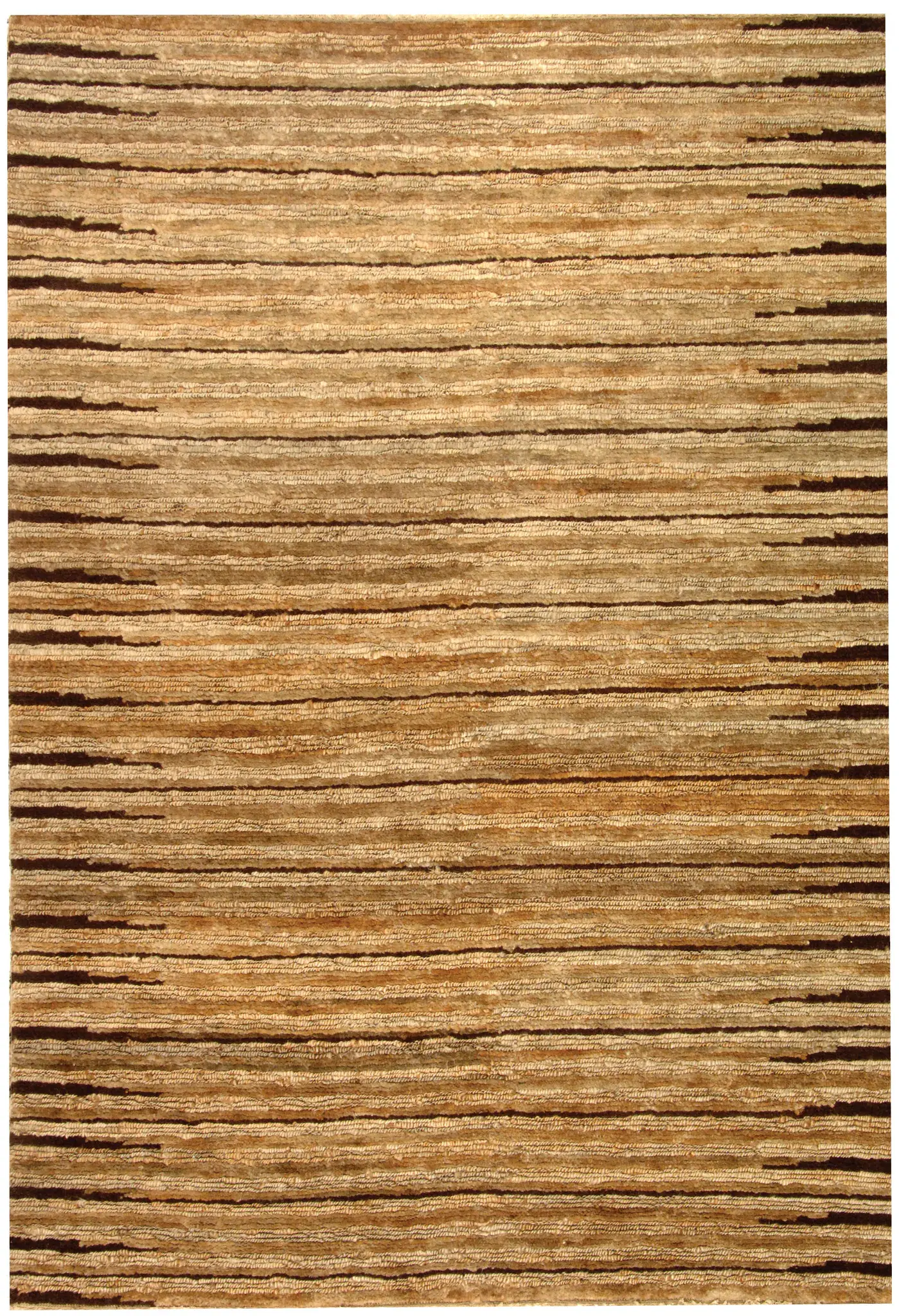 Organica Organic Modern Striped Jute Hand-Knotted Rug