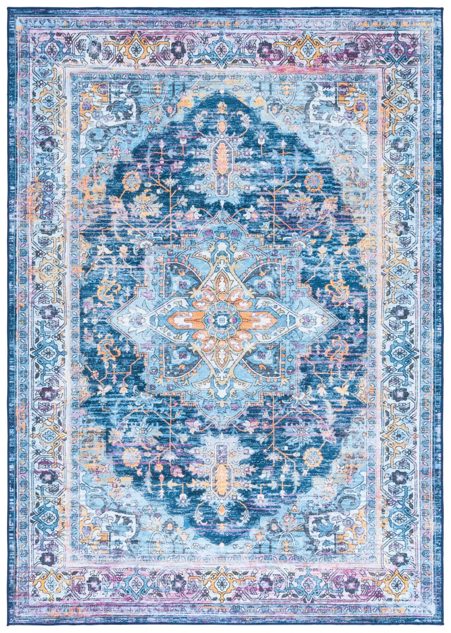 Orlando Diamond Medallion Washable Rug