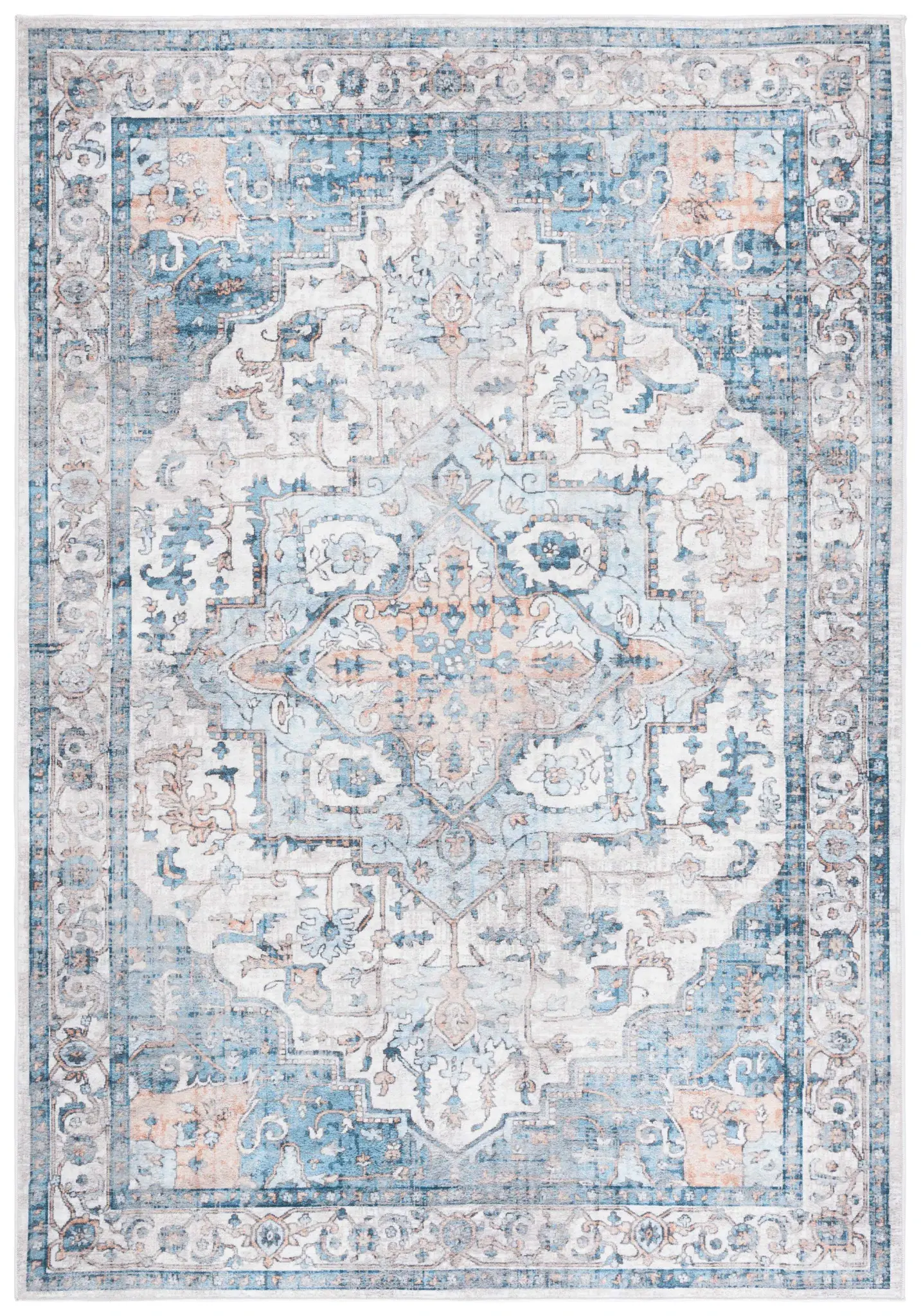 Orlando Traditional Medallion Washable Rug