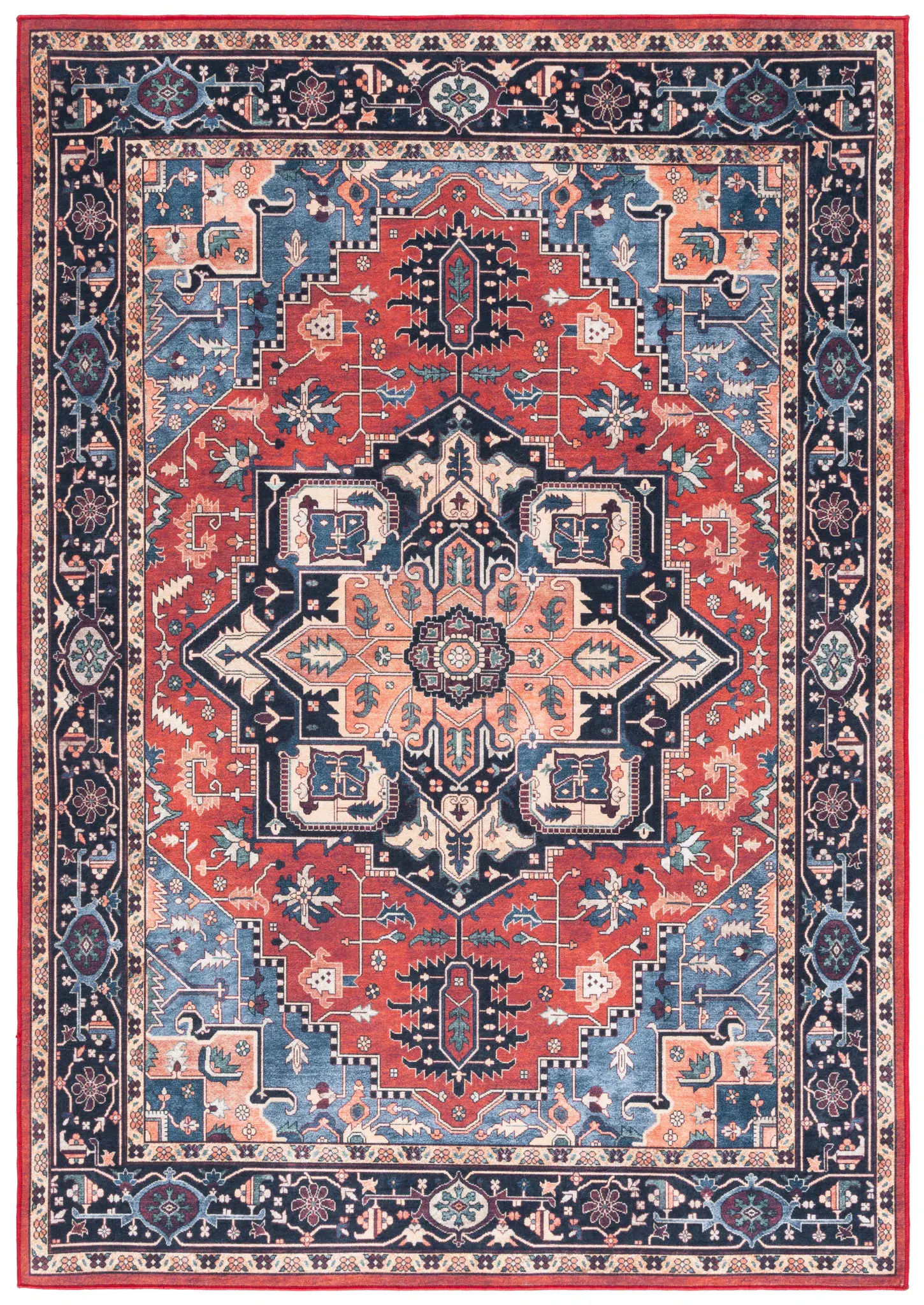 Orlando Medallion Bordered Washable Rug